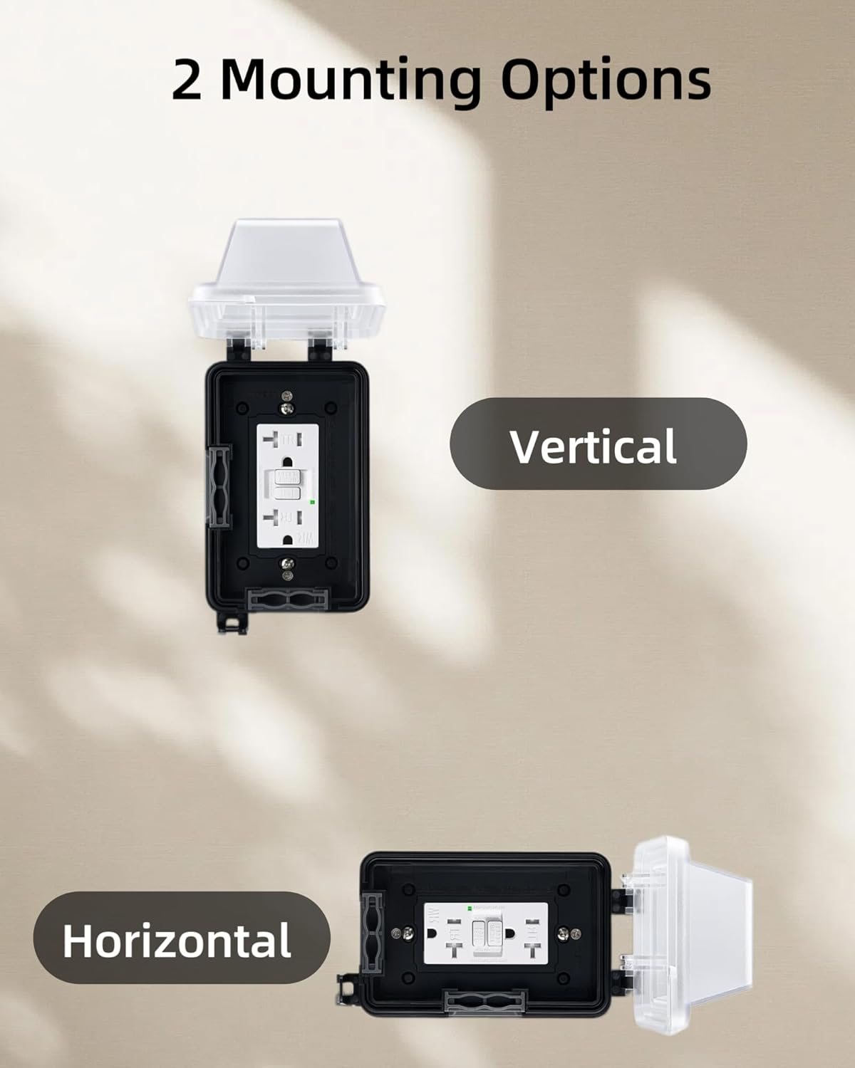 1-Gang Outdoor Outlet Cover,Weatherproof PC Receptacle,Extra-Duty in-Use, Horizontal/Vertical Mount, Compatible with GFCI, Duplex Outlets and Switches for Outdoor Use, Black,1 Pack