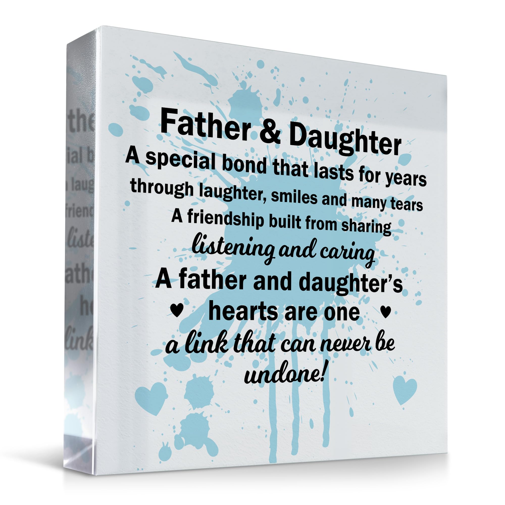 Red Ocean Father and Daughter Plaque Dad and Daughter Fathers Day Present for Dad Birthday For Dad For Daughter Dad Christmas