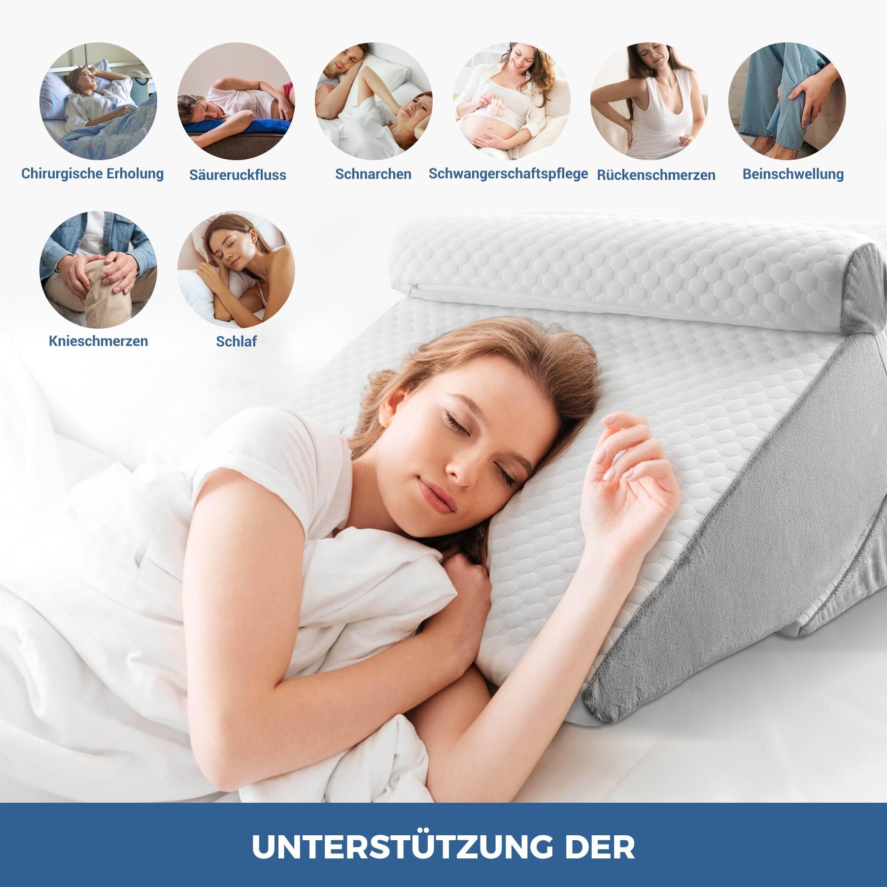 Coussin Cale Réglable En Mousse Haute Densité - Pour Lit, Lecture