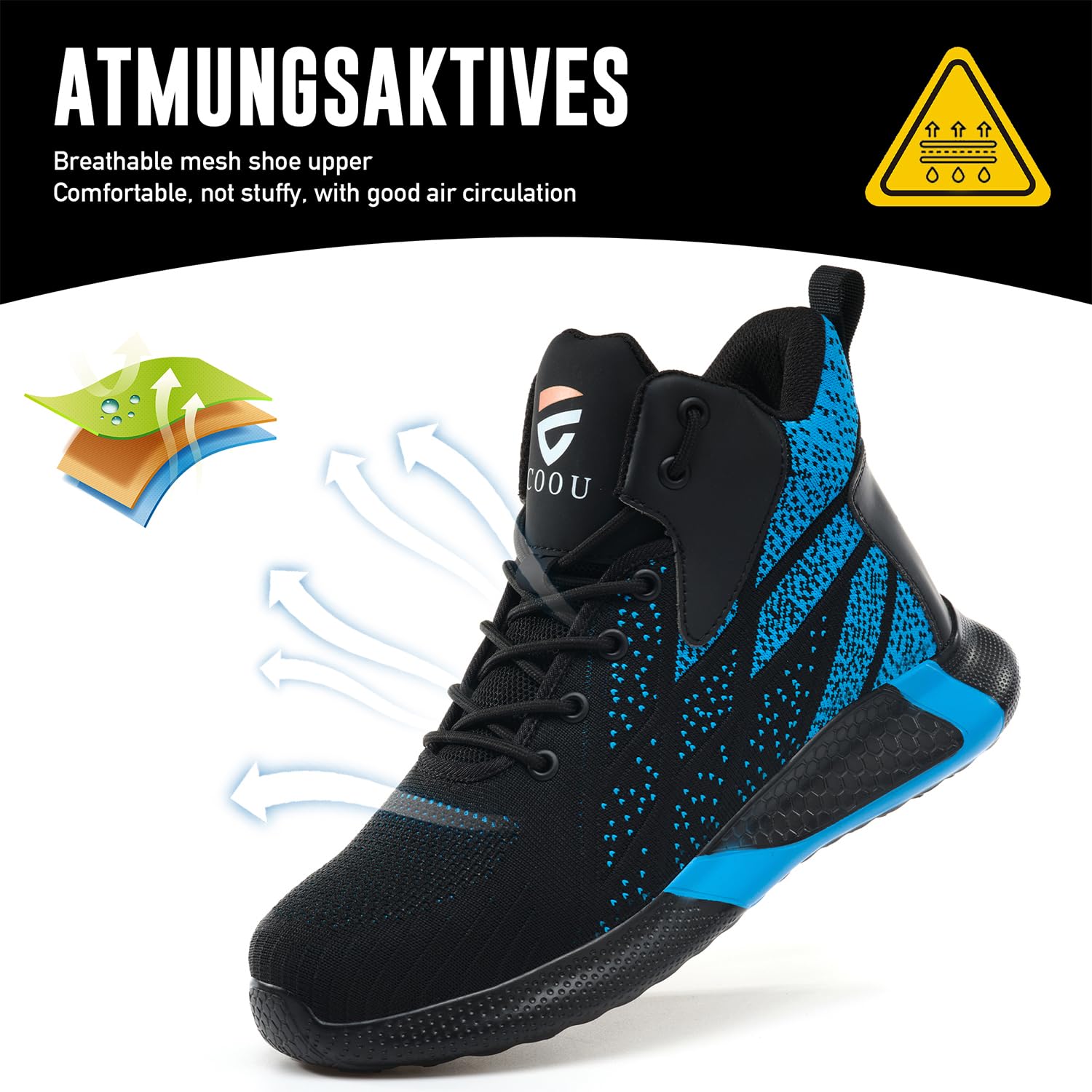 Scarpe Antinfortunistiche Uomo Alte Scarpe da Lavoro Donna Leggere e Comode con Punta in Acciaio Scarpe Sicurezza Traspiranti