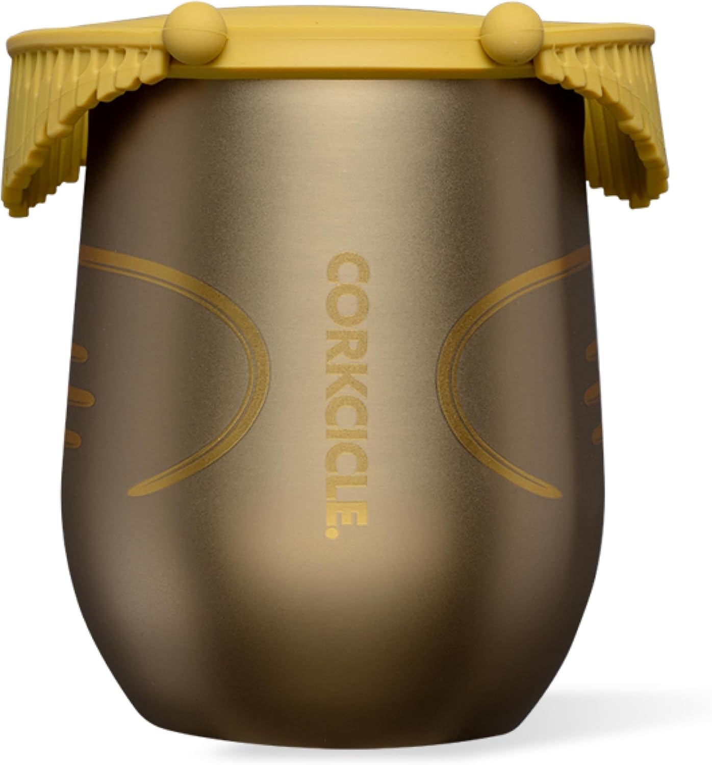 Corkcicle Stemless Insulated Wine Glass Tumbler - Beverages Cold 6 Hours & Hot 3 Hours - Stainless Steel - Easy-Grip - Summer Drinkware Gift - Keeps Drinks Ice - 12 oz - Golden Snitch