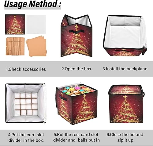 Miniatura 5 de xigua Caja de almacenamiento de adornos de Navidad para árbol de Navidad, 4 niveles con capacidad para hasta 64 bolas de decoración de adornos