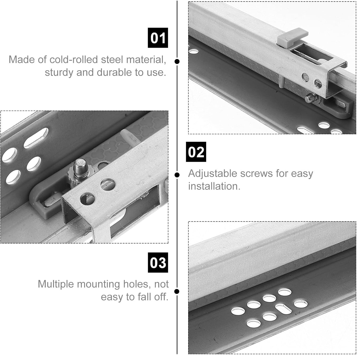 Zerodeko 2pcs 12-inch Heavy Duty Drawer Slides Replacement Soft Close Damping, Bottom Mount Slide Rails for Cabinet and Furniture Drawers