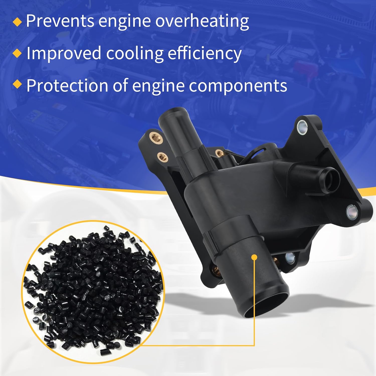 902-231 Engine Coolant Water Outlet for Ford Escape Focus Transit Connect for Mercury Mariner Milan Mazda Tribute 2003-2018 Replaces 6S4Z-8K556-A 8S4Z-8K556-A