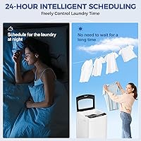 Vista 7 de NICTEMAW - Lavadora portátil de 17.8 libras/2.4 pies cúbicos, lavadora automática completa con 10 programas y 8 niveles de agua, lavadora pequeña