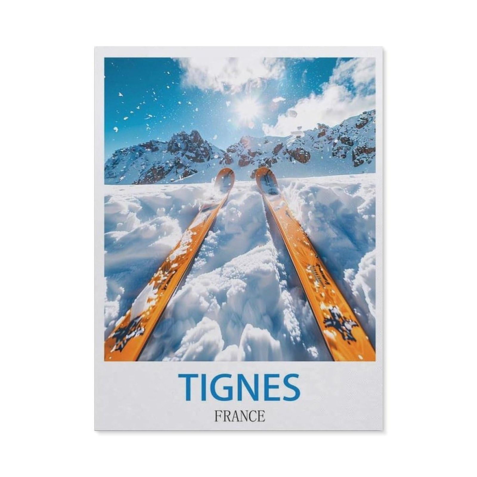 BEAYODKP 5D Diamond Painting Set ，Tignes France ， Ski（50 x 60 cm）