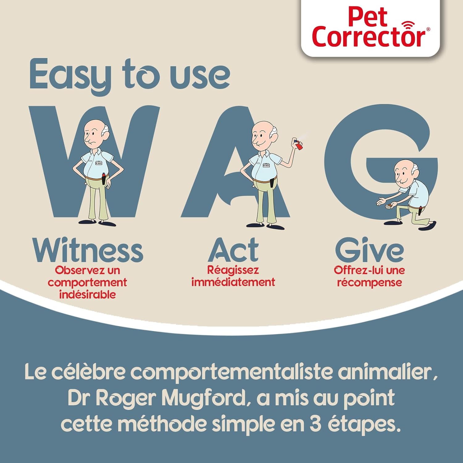Pet Corrector Spray de dressage pour chien – Stop aboiements, sauts, vols de nourriture et destructions – Sifflement naturel, humain et efficace - Image détaillée