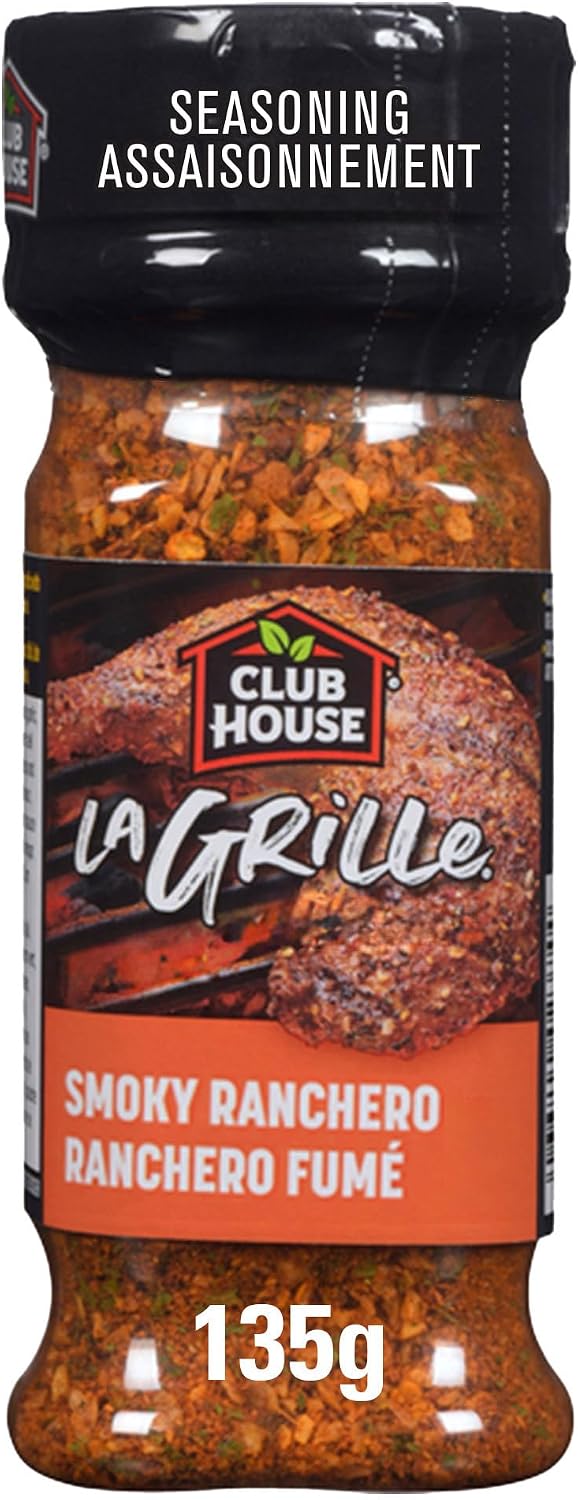 Club House La Grille Seasoning, Smoky Ranchero, 135 g | Kosher, No Artificial Colours or Flavours, No MSG Added, Smoky Seasoning Blend for Beef, Chicken, Pork, and More