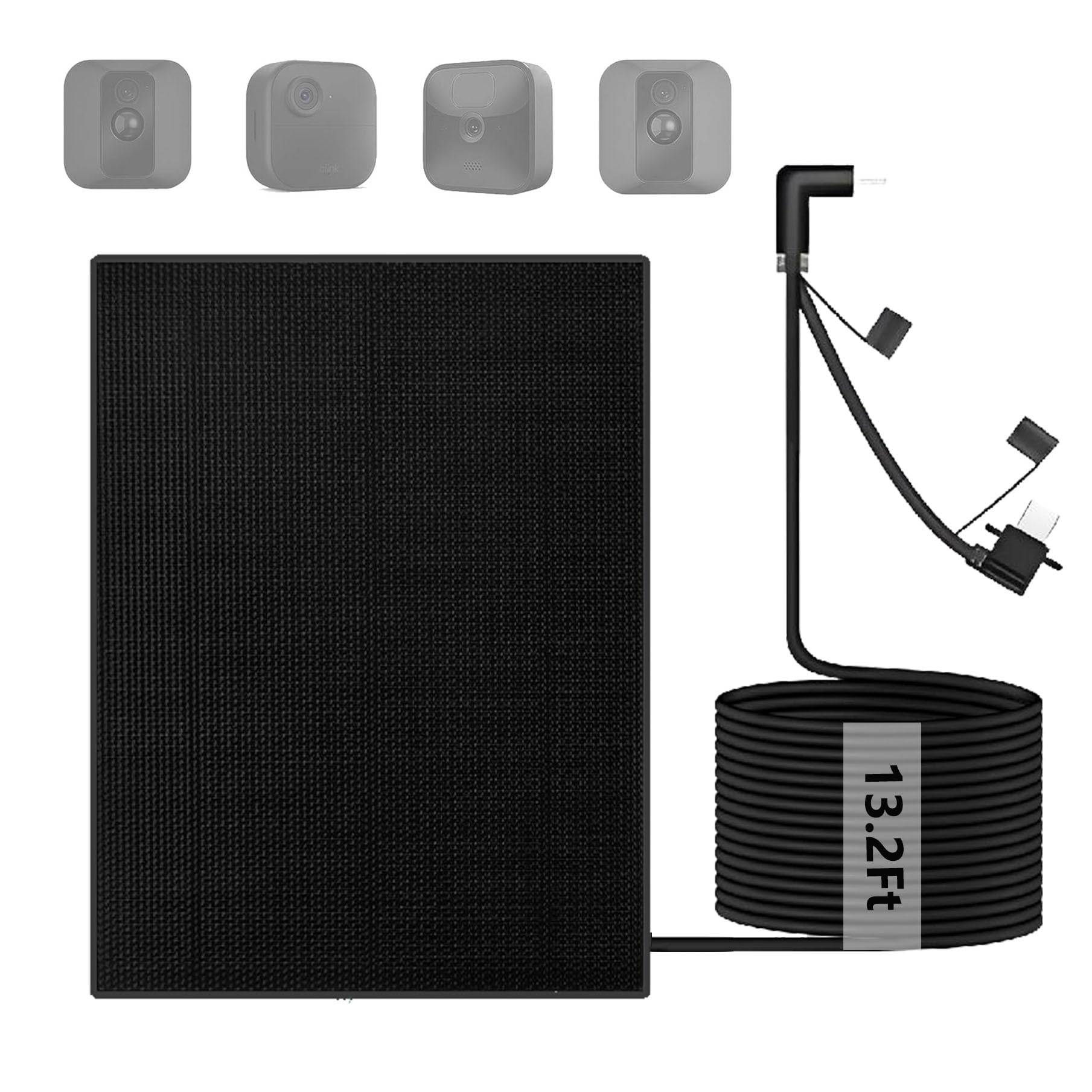 Solar Panel with Built-in 2600mAh Battery Compatible with Blink XT, Blink XT2 & New Outdoor/Outdoor (3rd Gen)/Outdoor 4 (4th Gen) Cameras, IP65, 13.2ft Cable, 3W/5V (1 Pack)