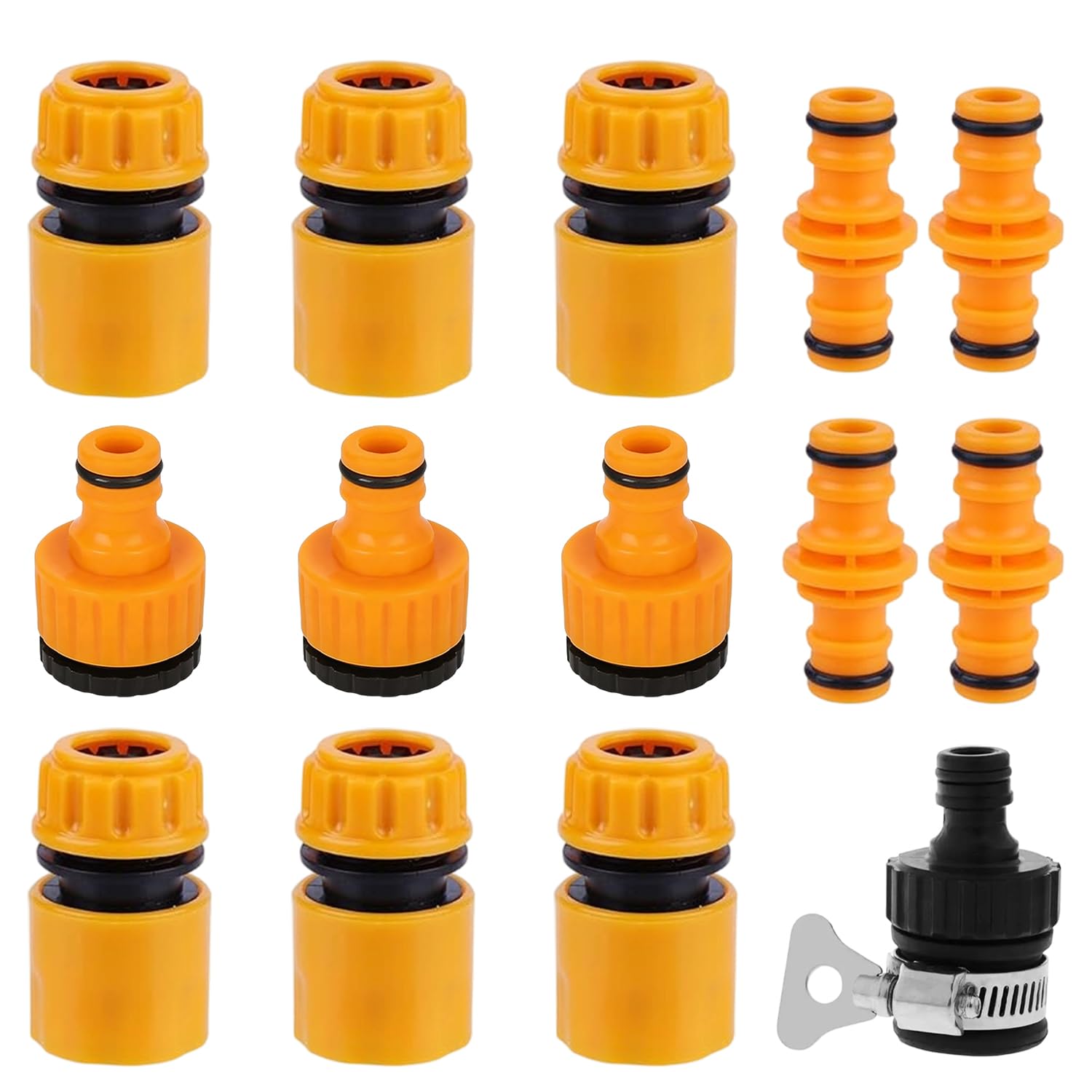 14Pcs Hose Pipe Connector,Universal Garden Tap Fitting Set for Hose Pipe