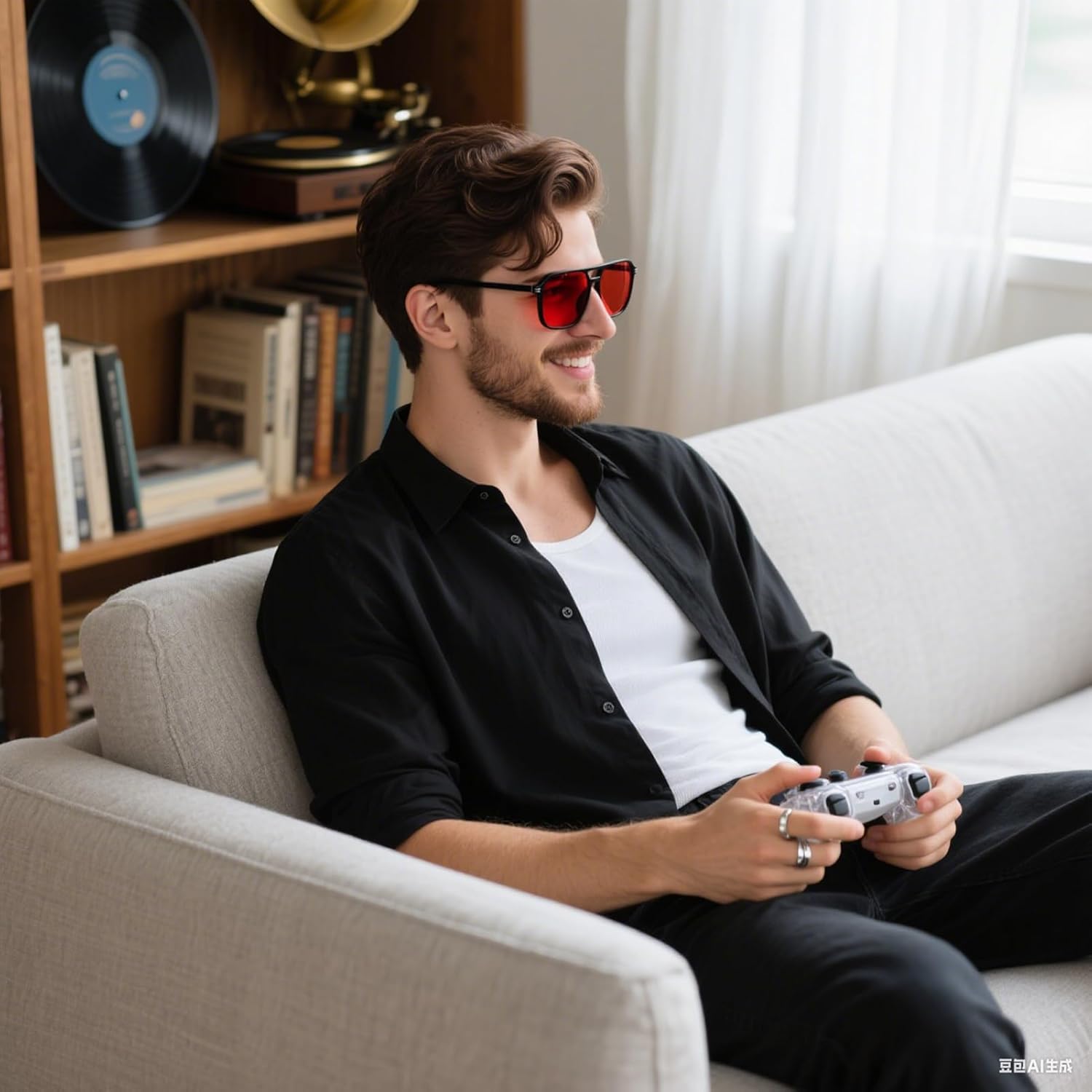 Gaming Glasses Women Men - UV400 Protection Blue Light Blocking Glasses for Eye Strain - Image 2