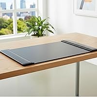 Vista 7 de Dacasso Alfombrilla de escritorio con riel lateral de cuero, 22 x 14, color negro