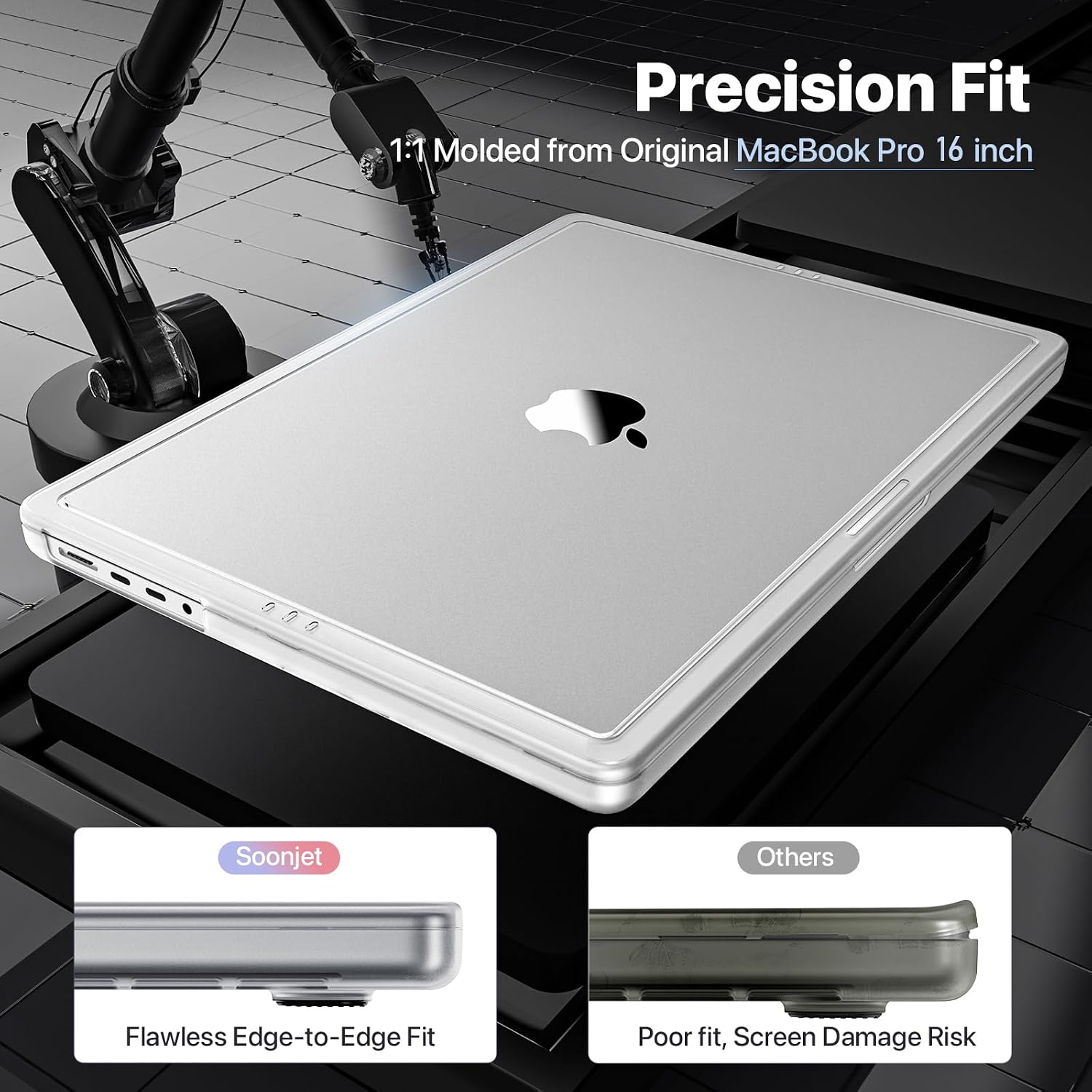 Soonjet for MacBook Pro 16 inch Case | M5 M4 M3 M2 M1 Pro/Max 2026 2024-2021 | Like Using It Bare | Protective Hard Shell Laptop Cover | Matte Clear