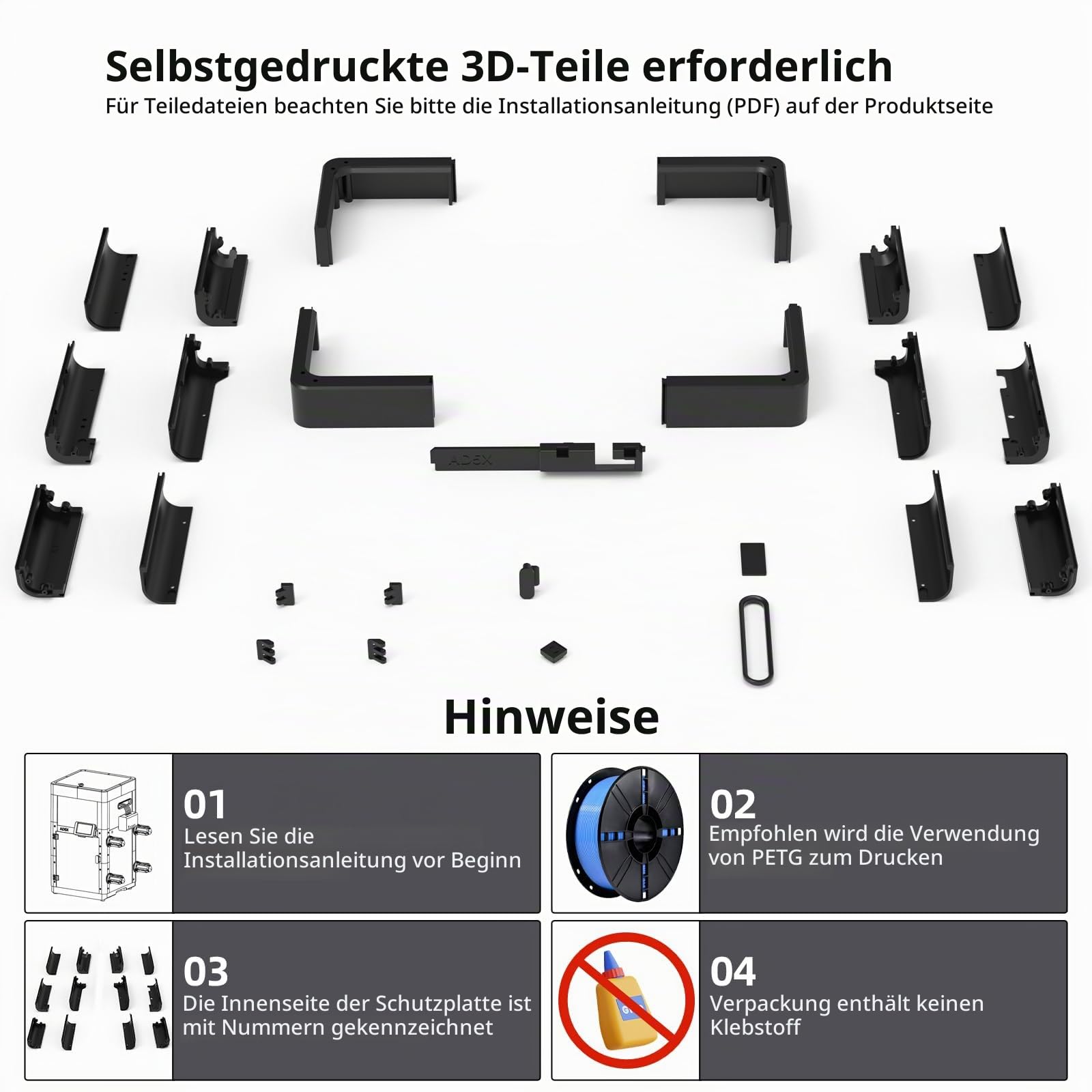 BCZAMD Upgrade Gehäuse Projekt for Flashforge AD5X: Unterstützung für DIY-Farben Stil - Hochtemperatur-Filamente ASA ABS PC Druck für einen leisen 3D Drucker