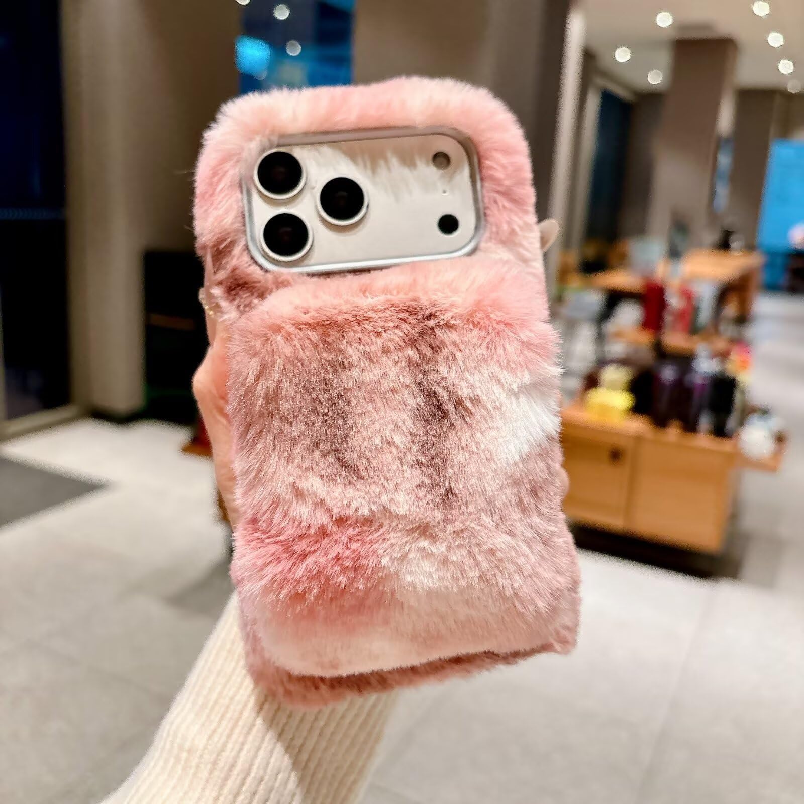 Miagon Cute Faux Fur Case for Huawei P30,Plush Furry Fuzzy Cover Winter Warm Soft Handmade Hair Lovely 3D Fluffy Hand Warmers Phone Case for Woman Girls