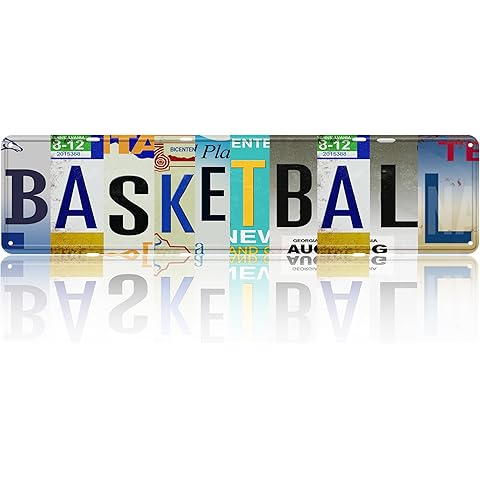 Vintage Road Tin Sign Retro Metal Basketball Street Signs for Cool Stuff Stylish Wa...
