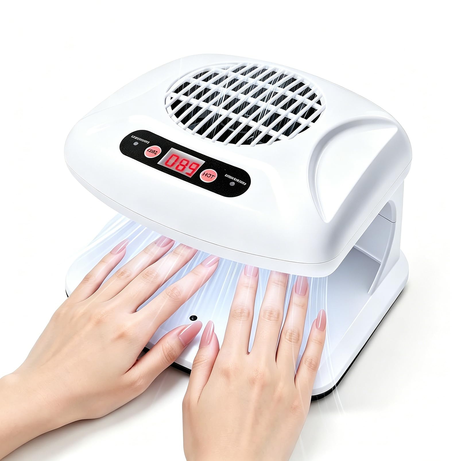 Szybka Suszarka Do Paznokci, Suszarka Do Lakieru O Mocy 300 W Z Automatycznym Czujnikiem, Dwa Tryby Ogrzewania I Chłodzenia Wentylator Do Paznokci O Regulowanym Kącie Do Zwykłego Lakieru white