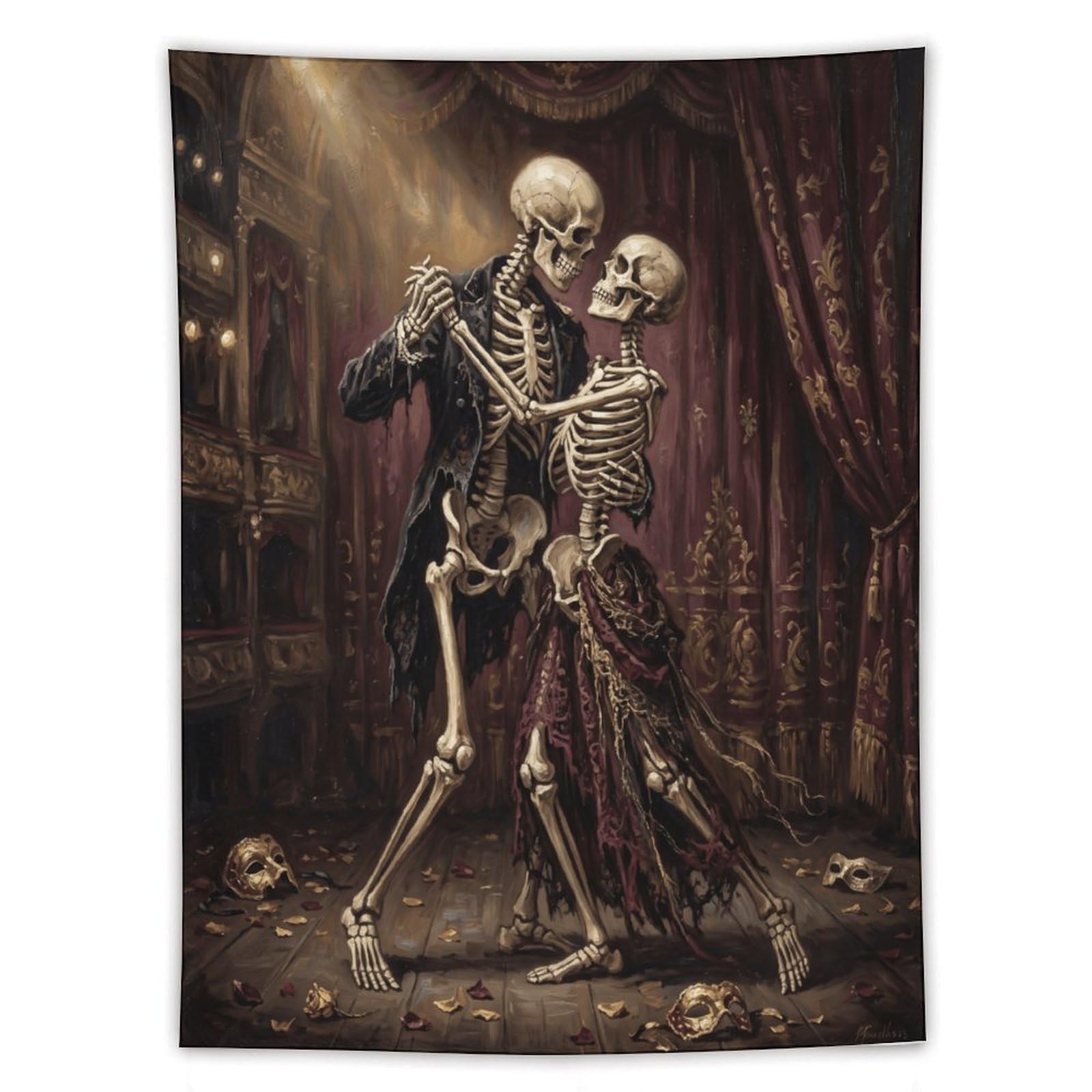 H3B8U2Y5 Dancing Skeleton Couple Ballroom Wall Tapestry, Apartment