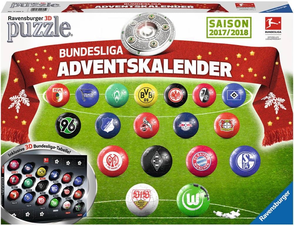 Ravensburger 11695 – 3D Bundesliga Jigsaw Puzzle Advent Calendar (English language not guaranteed)