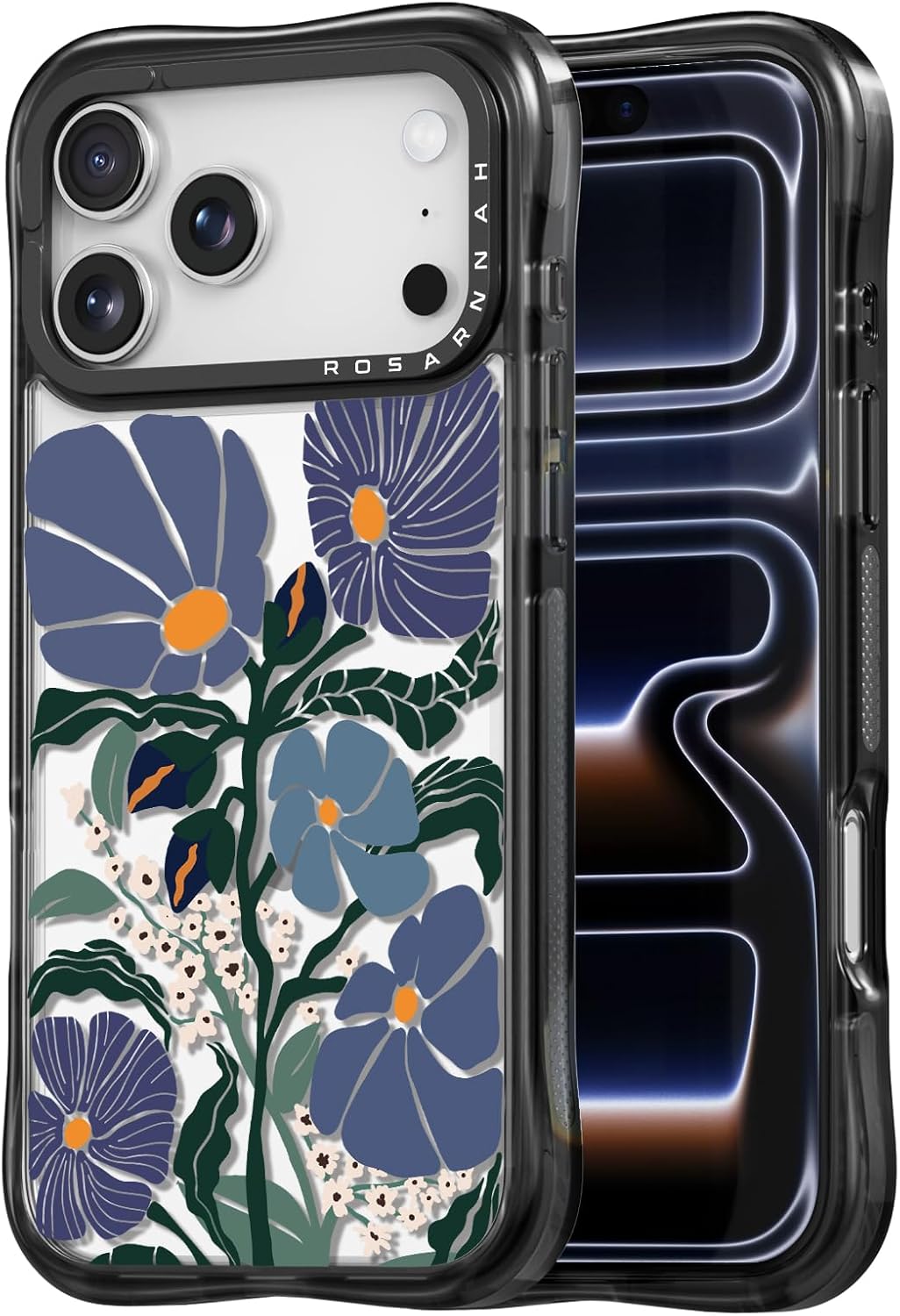 for iPhone 17 Pro Max Case Cute - Military-Grade 20 ft Drop Protection Shockproof Phone Case - Funny Passiflora Caerulea Design (6.9") Black
