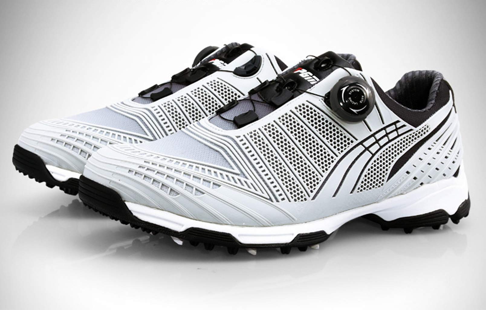 Chaussures de Golf Spike Imperméables pour Hommes avec Système de Dentelle
