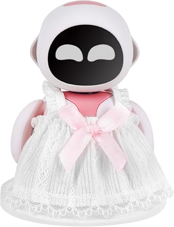 White Lace Princess Dress Compatible with Eilik Robot, Sweet Pink Bow Outfit, Decorative Robot Costume Accessories