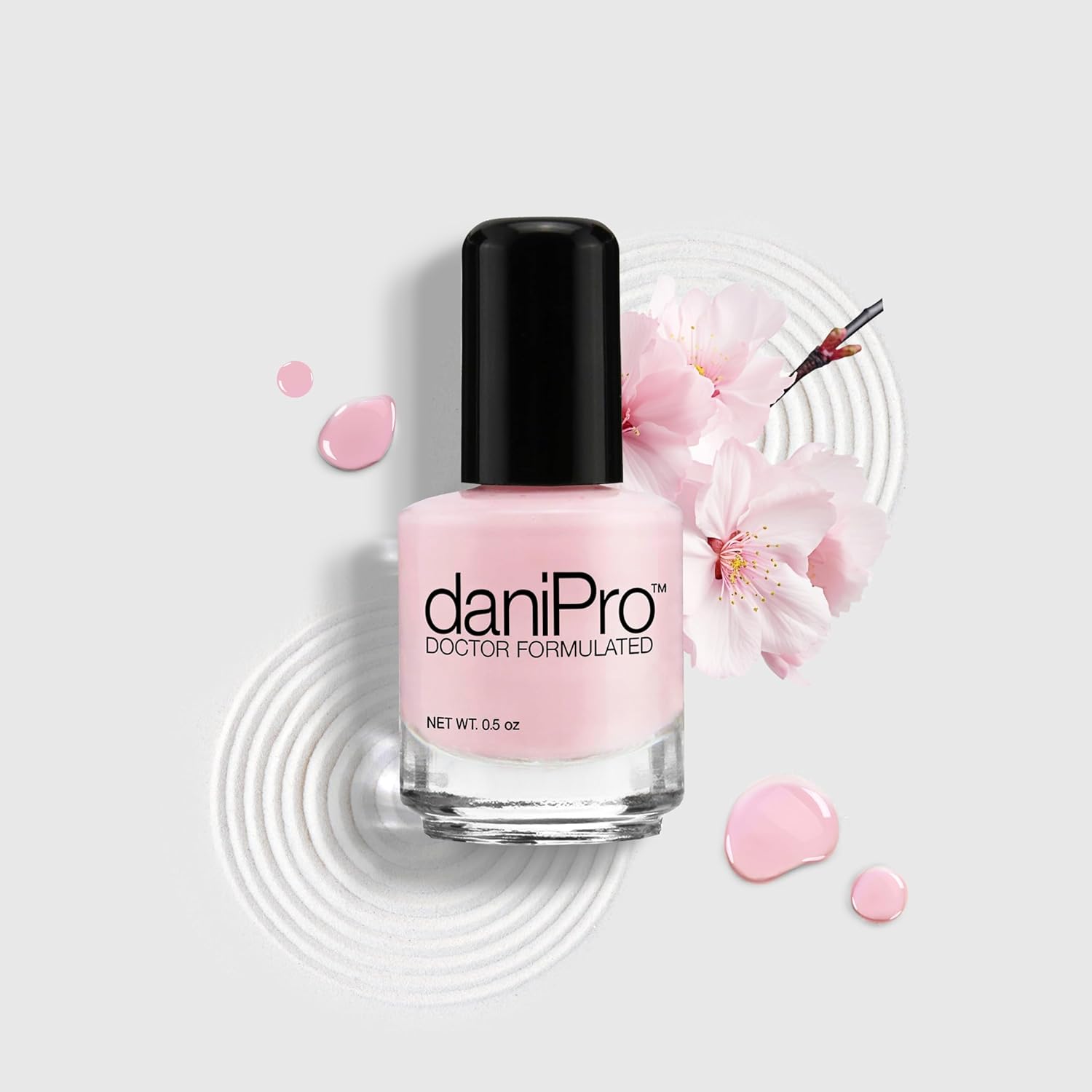 daniPro Doctor Formulated Nail Polish Love is All pink Fingernail Polish & Toenail Polish, 0.5 oz with Undecylenic Acid, Biotin & Vitamins - Vegan Formula for Healthy Nails - Manufactured in the USA