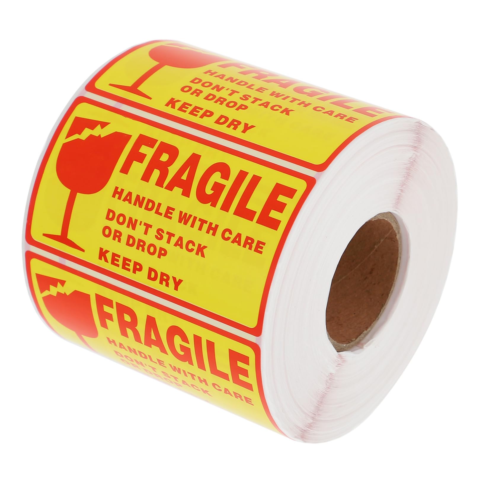 Etiqueta Adhesiva Frágil Roja en Rollo, 1000 Piezas, Papel