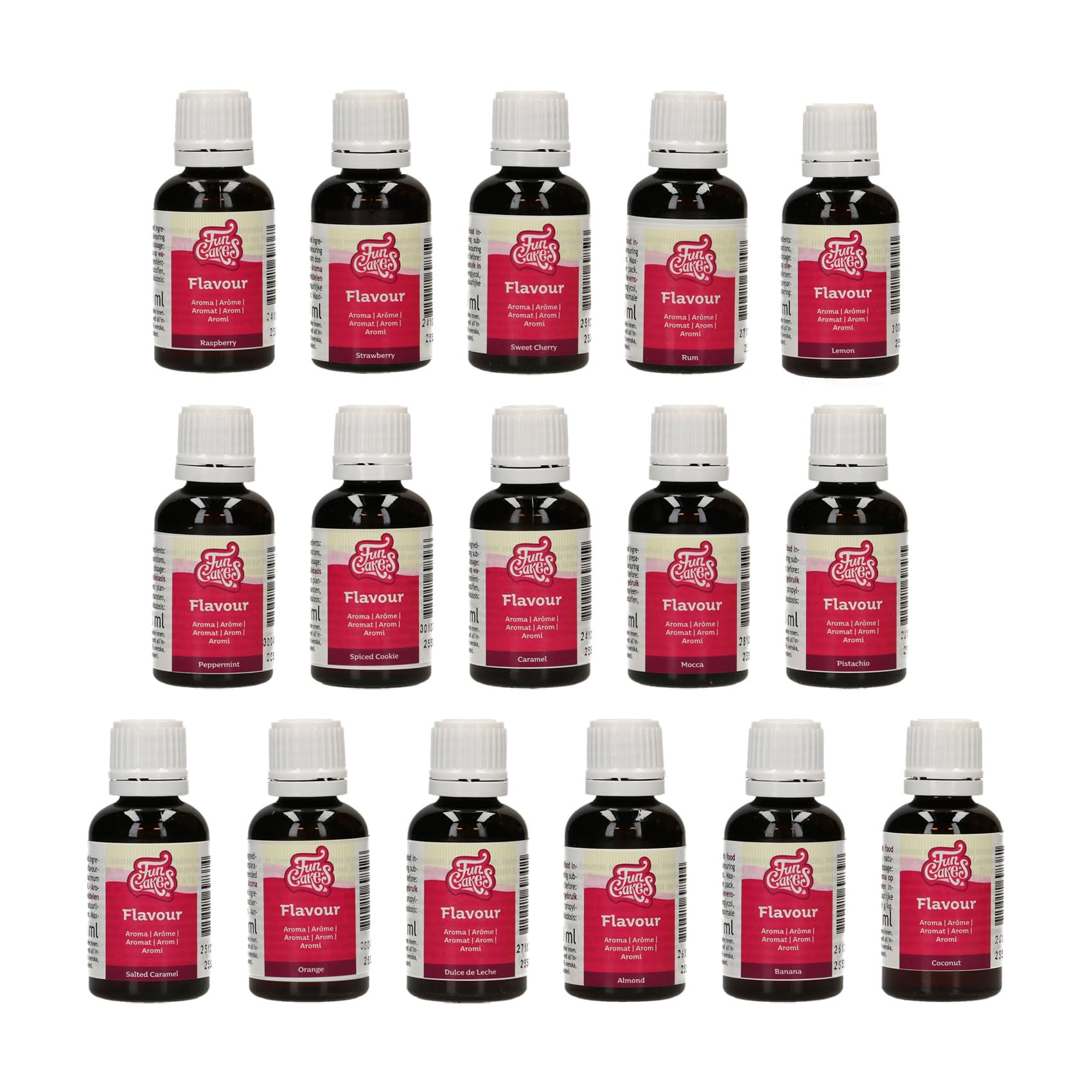 Funcakes Flavours Strawberry, Fresa Aromas Alimentarios - Aroma Intenso, Sin Alcohol, Aroma Alimenticio para Toppings, Batidos, Helados y Salsas, Halal - 30 ml