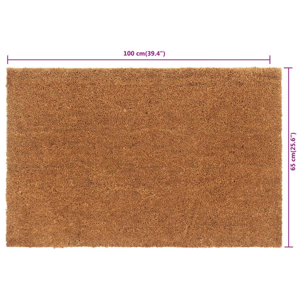 Felpudo de fibra de coco, 65 x 100 cm, color natural