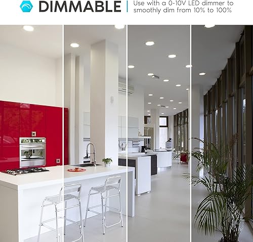 Miniatura 5 de Luxrite Luz empotrable LED comercial de 6 pulgadas con caja J, 121620W, 3 colores seleccionables 3000K-5000K, 114015201900 lúmenes, 0-10 V