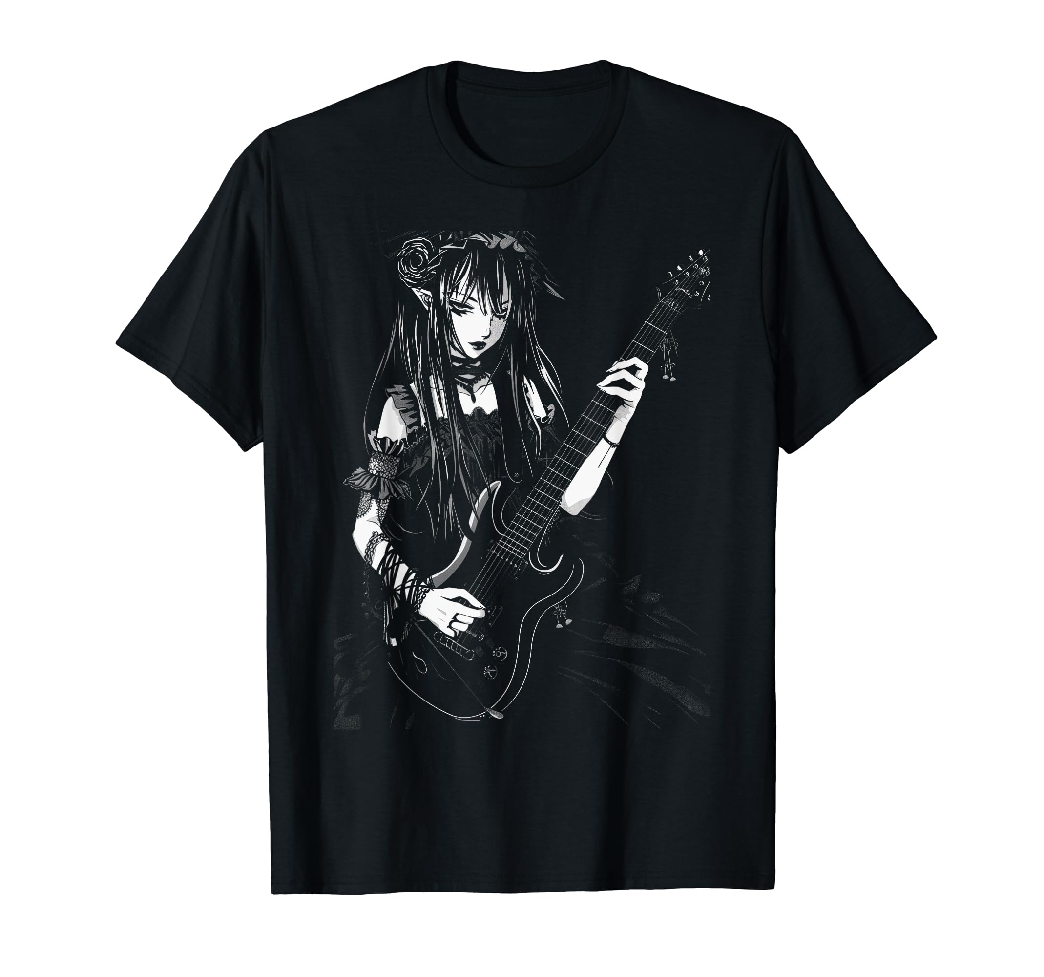 Amazon | アニメ ゴス少女 演奏 漫画 ギター ゴシック ロック Tシャツ