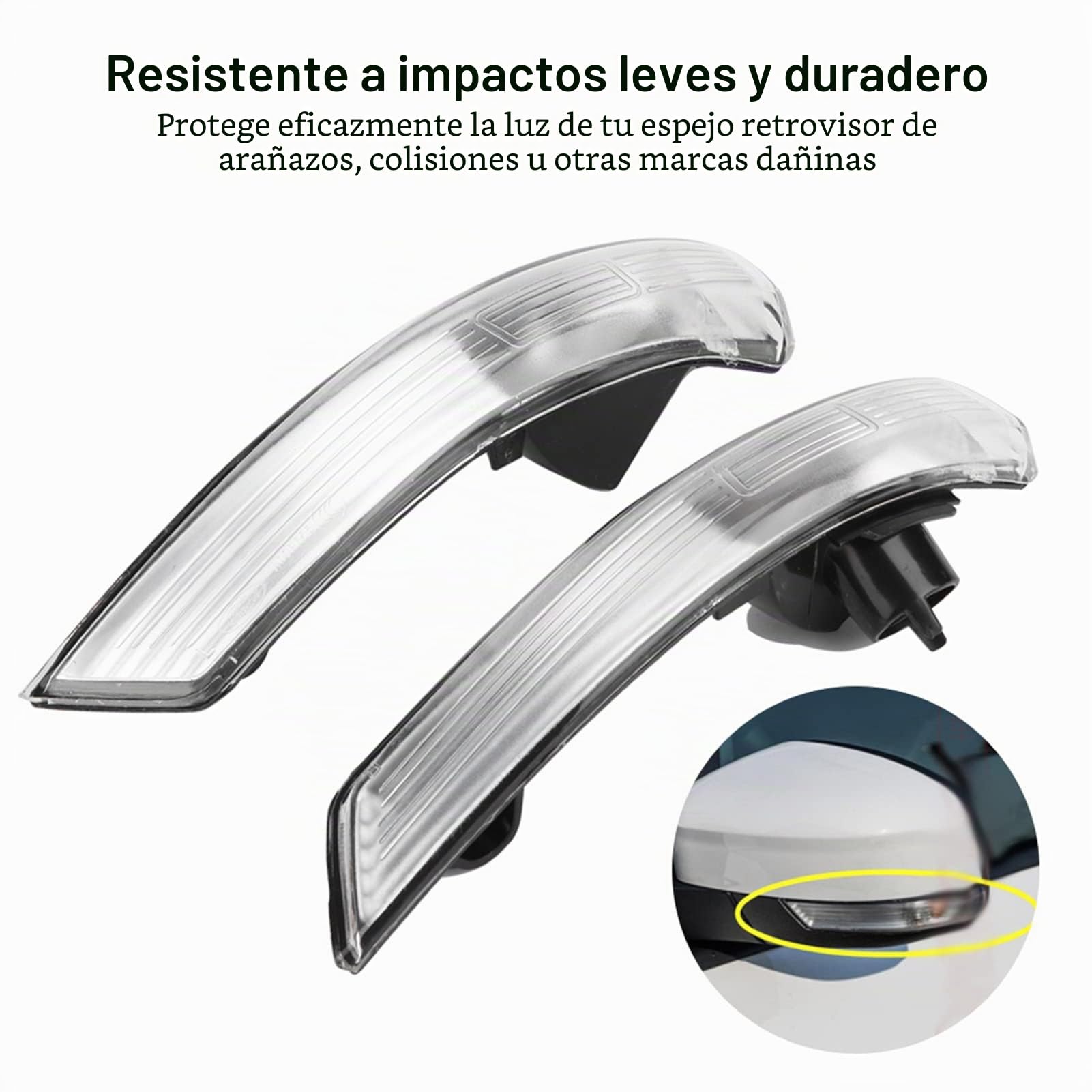 Carcasas para Luz Intermitente de Espejo Retrovisor, Pareja de Cubierta de Lente para Luz de Dirección Cubreindicadores de Espejo Lateral para Focus 2008-2018
