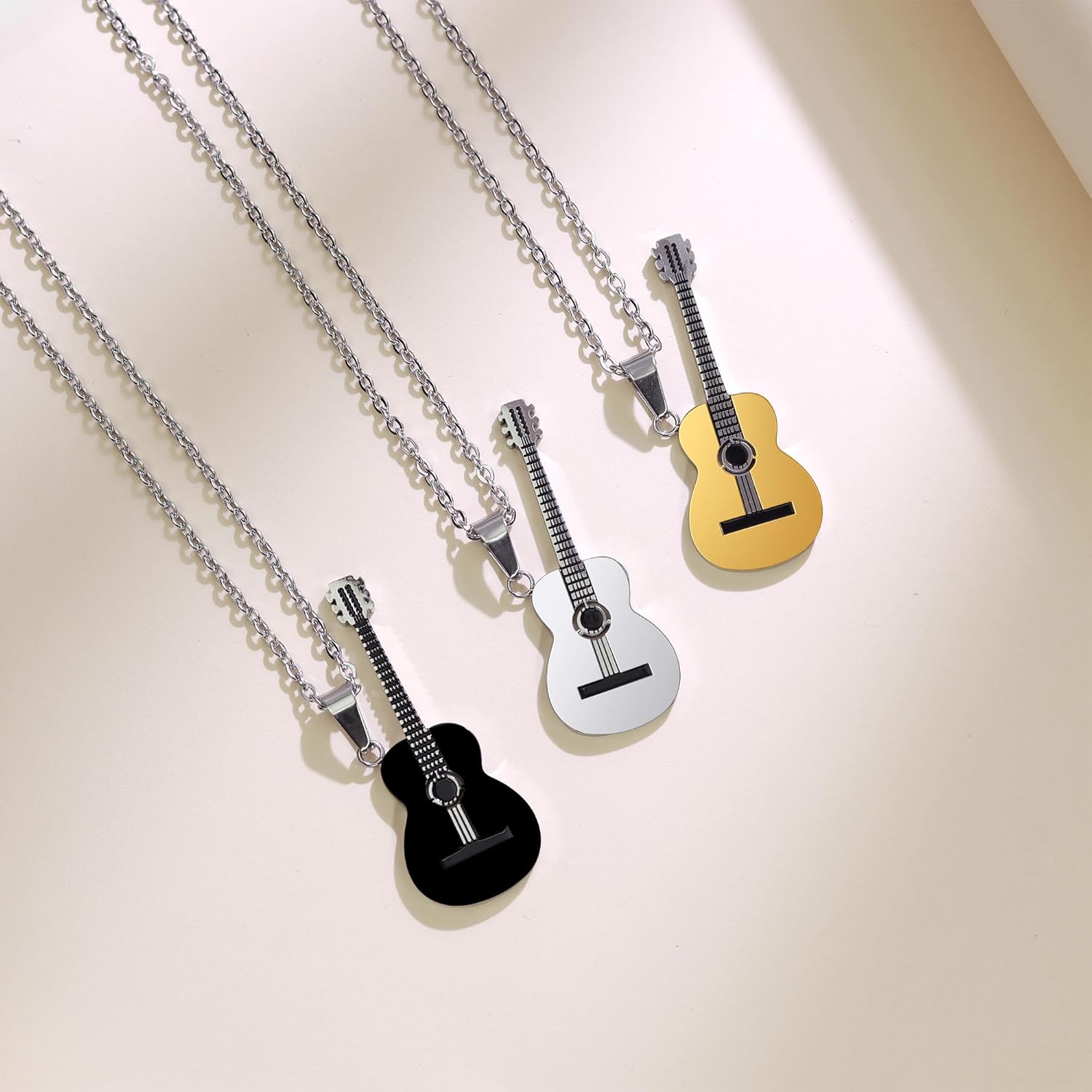 AILUOR Men Women Guitar Pick Necklace with Adjustable Chain Hip Hop Music Style Titanium Steel Guitar Tag Pendant Jewelry Personalized Gift - Image 7