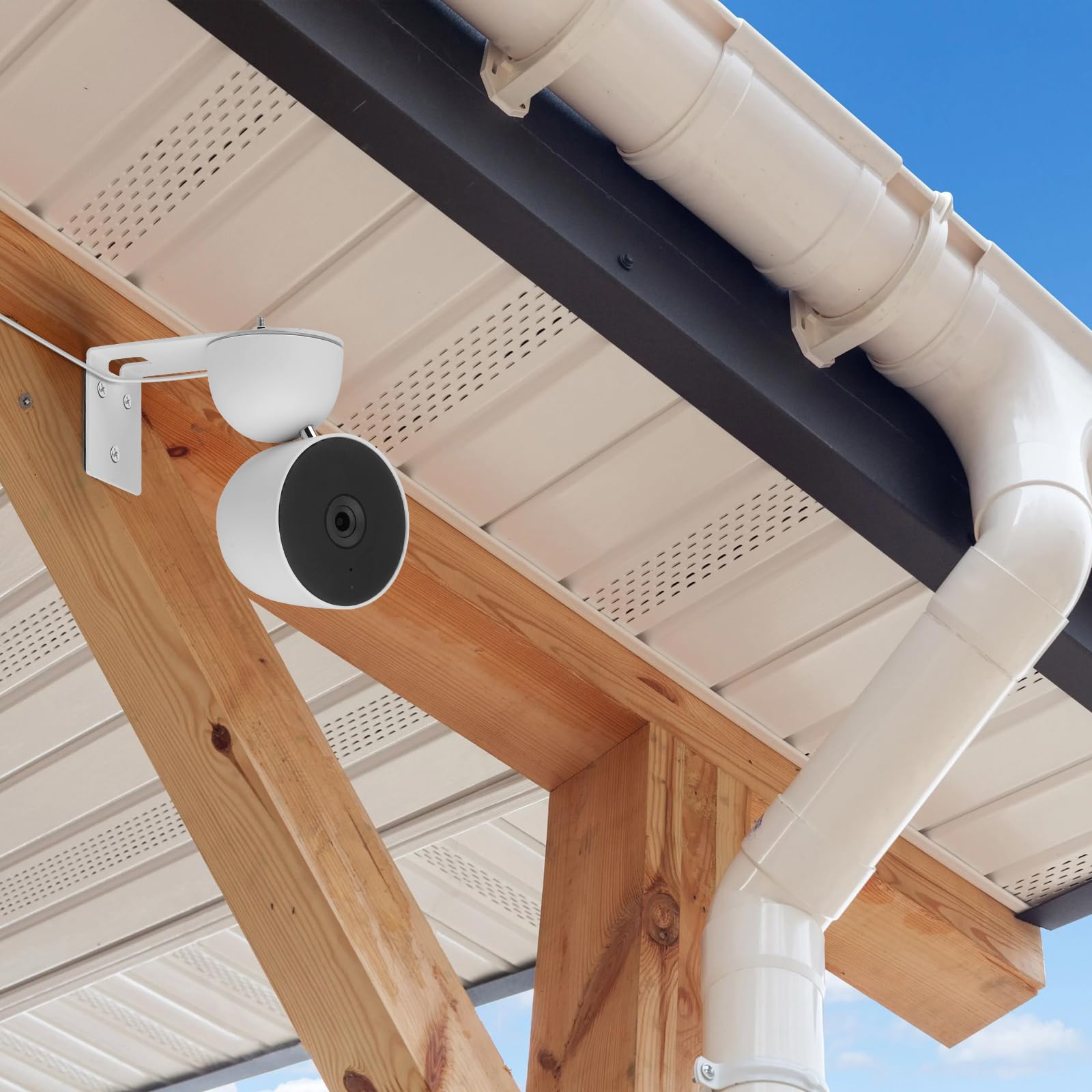 UYODM 2Pack Adhesive Metal Wall Mount for Google Nest Indoor 2nd Generation Security Cam Wired, No Drilling VHB Stick On or Screw Install, Two Ways Install Camera Mounting Bracket Get The Best View