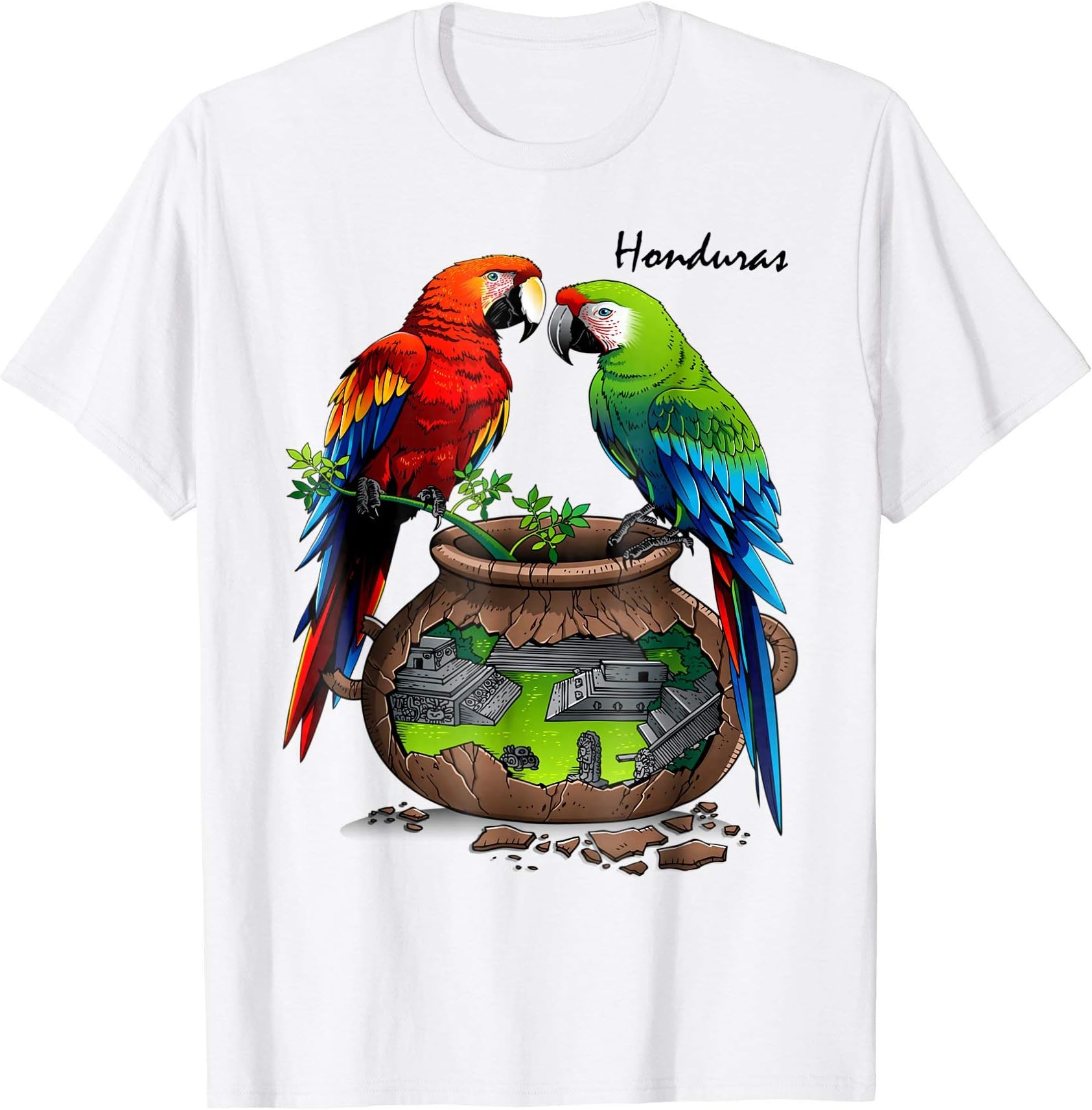 Vivo FashionHonduras, Copan maya, loros T-ShirtOEKO-TEX STANDARD 100