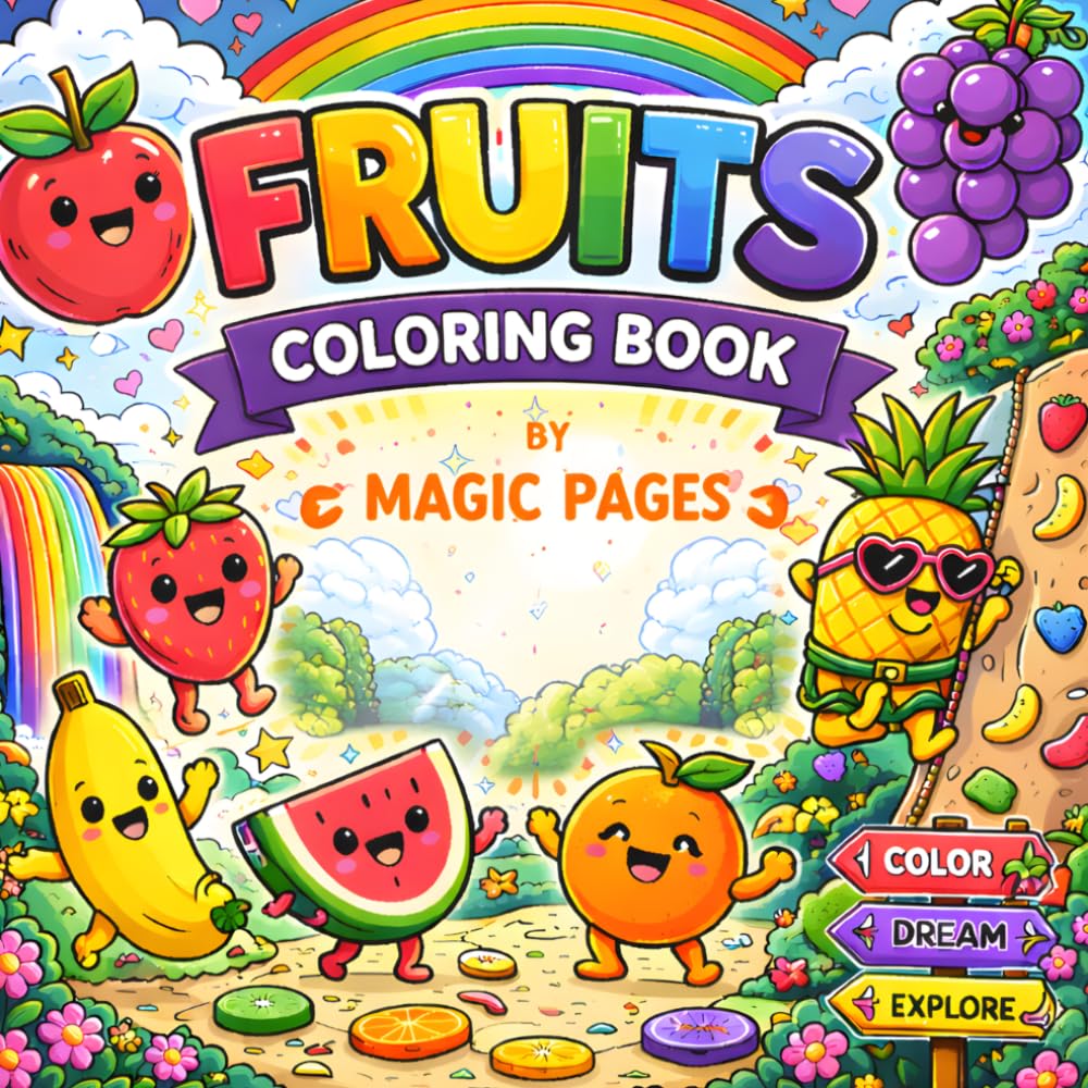 Fruits coloring book: Stress Relief Coloring Book with Fun Fruit Illustrations | Relaxing Coloring for Ages 6+ | Perfect for Teens and Adults