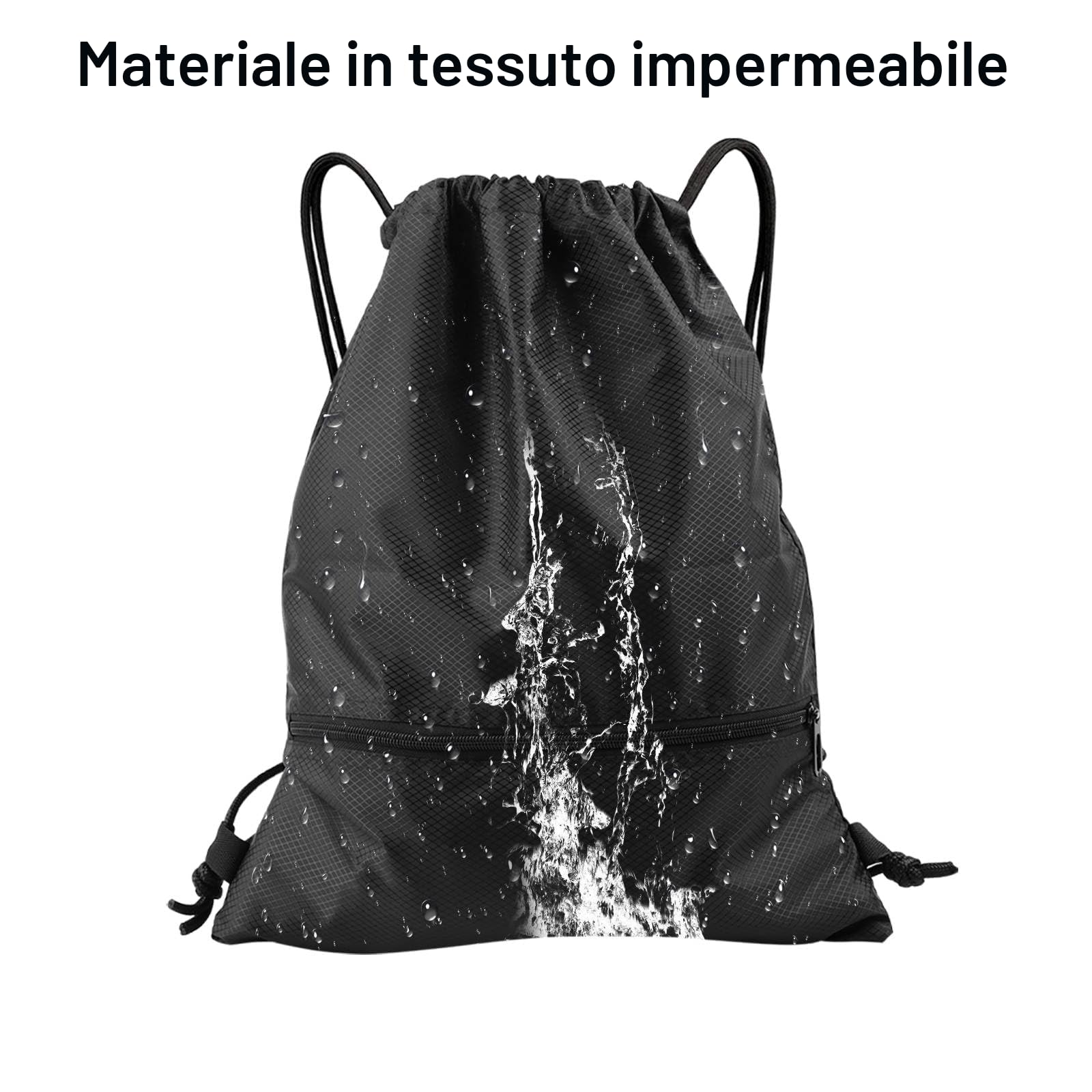Gym Sack Sacca Sportiva Unisex, Borsa con Coulisse Sacca Sportiva, Sacchetta Sportiva Grande capacità Zaino con Coulisse Donna Zaino palestra uomo