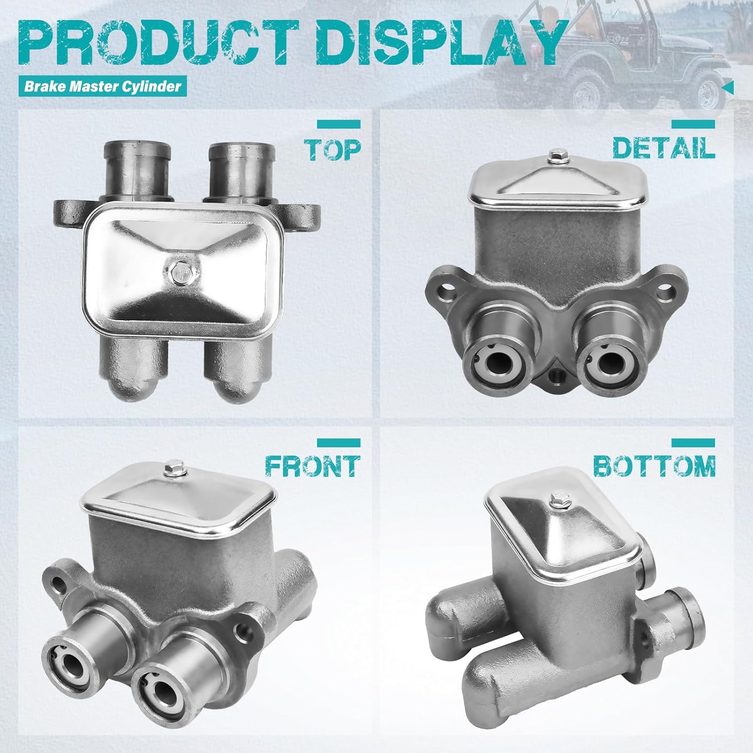 M87167 Brake Master Cylinder with Reservoir and Cap Fit for Chevy and GMC Vehicles - C10/C30 Panel, C10/20/30 Pickup, C40, K10/20 Pickup, P10 Series, Suburban, 1000/1500/2500 Series, 3000 OE 2621033