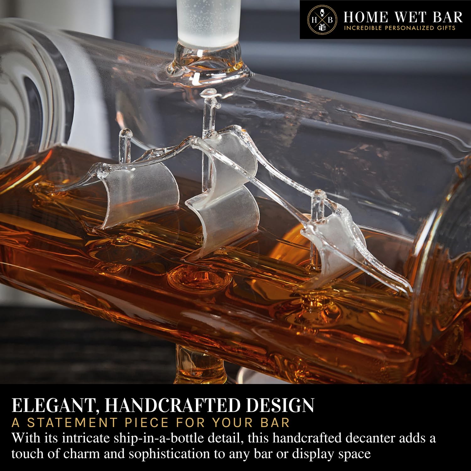 Amazon.com | Ship in a Bottle Whiskey Decanter Set – Elegant 40.5 