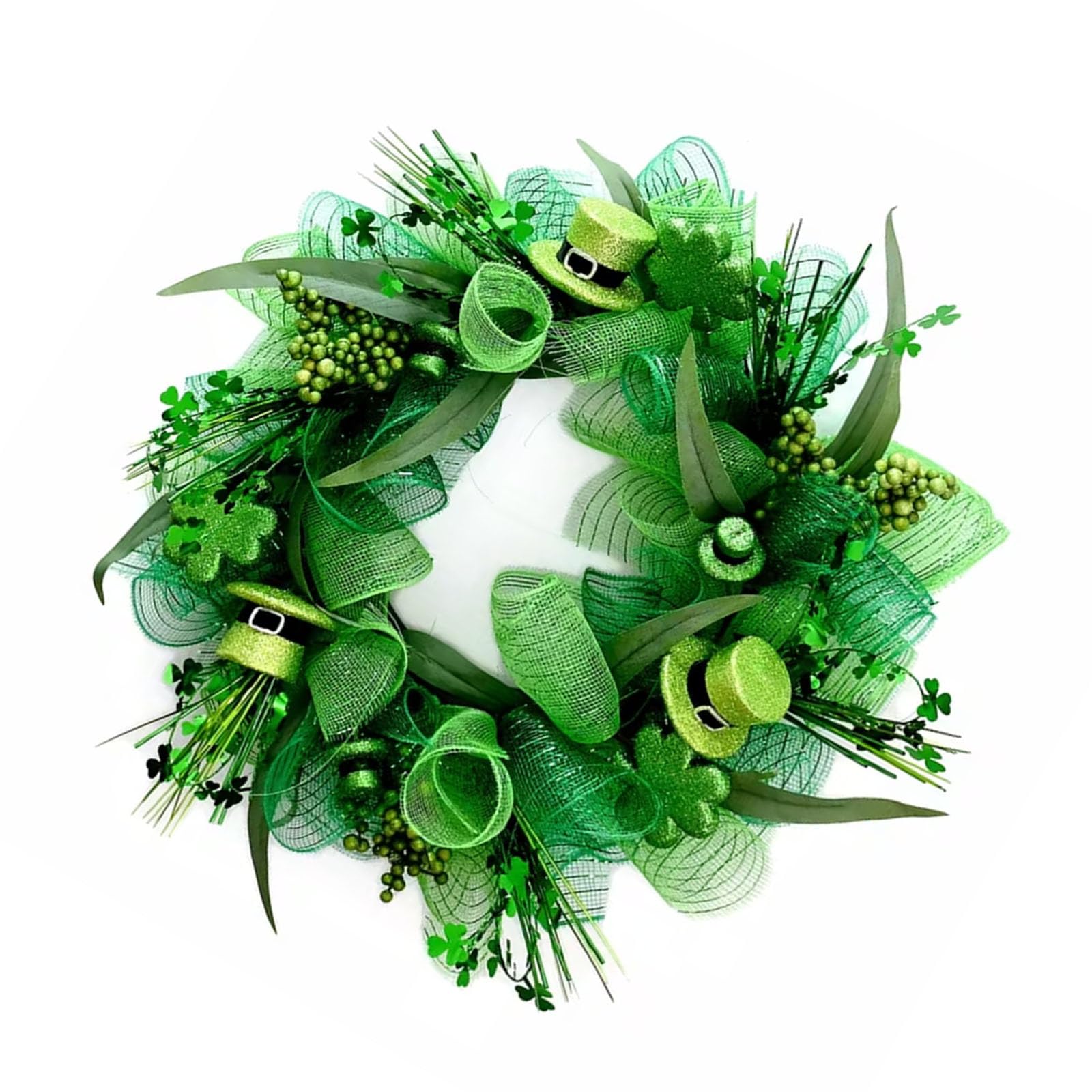 Artificial Silk Flower Wreath Patrick ' s Day Door Decoration for Door Window Wall Irish Festival Decoration Party Wreath
