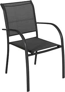 Hespéride Silla de jardín Piazza – H. 88 cm – negro