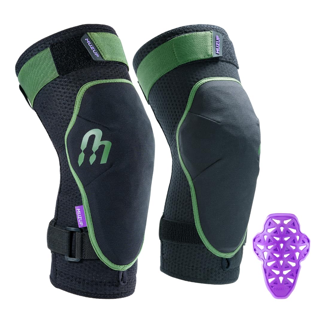 Offedge Rodilleras – Protección de rodilla con certificación CE que absorbe los golpes para MTB, descenso y deportes de nieve – jóvenes y adultos/S (35-40 cm)