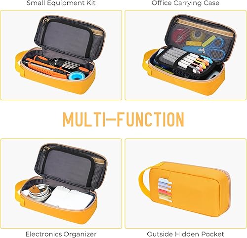 Miniatura 10 de ECHSRT Estuche grande para lápices, estético, portátil, con cremallera, bolsillo oculto, estuche especial para lápices para hombres, mujeres y