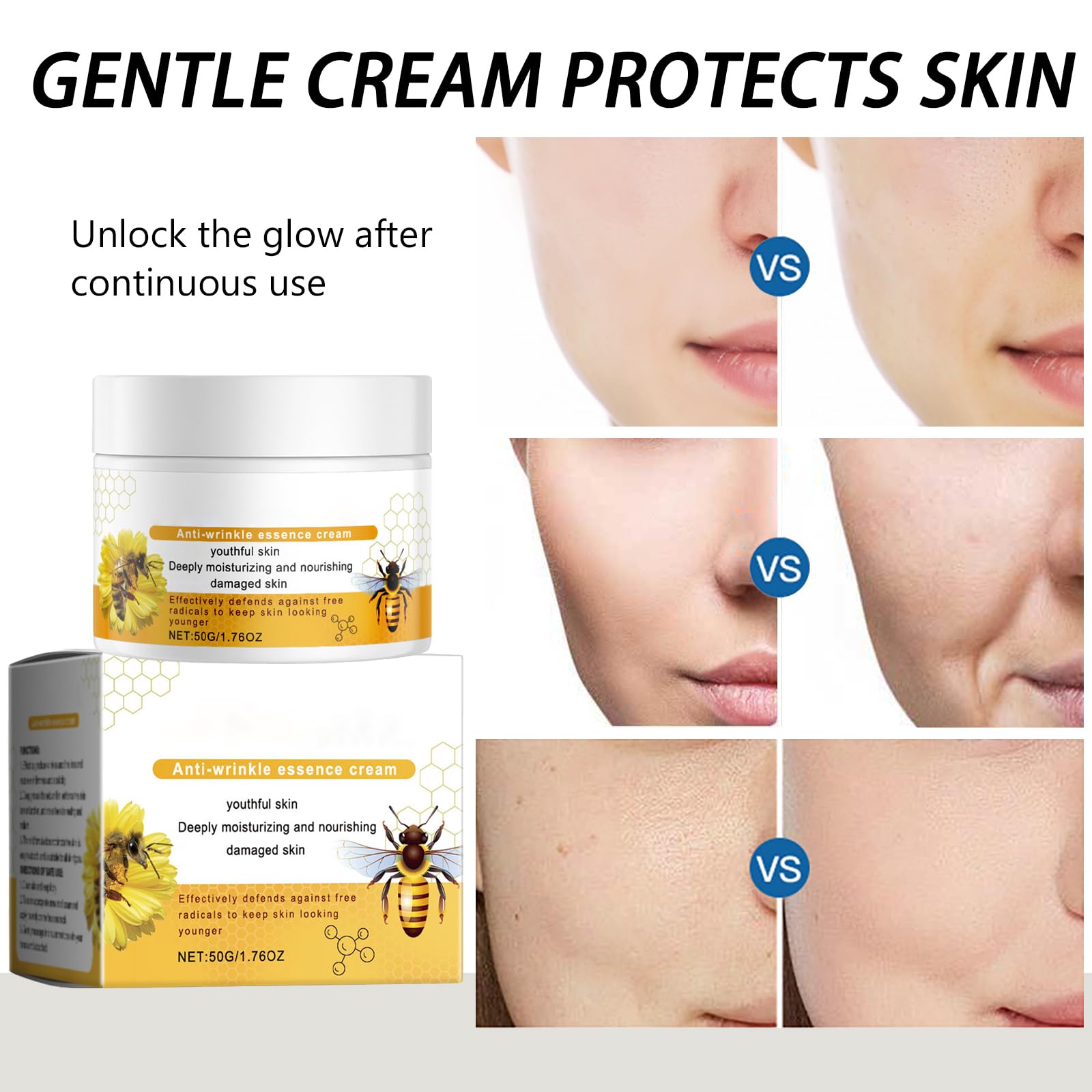 Bee Venom Anti Wrinkle Face Cream for Stretch Mark & Scar Treatment - Image 3