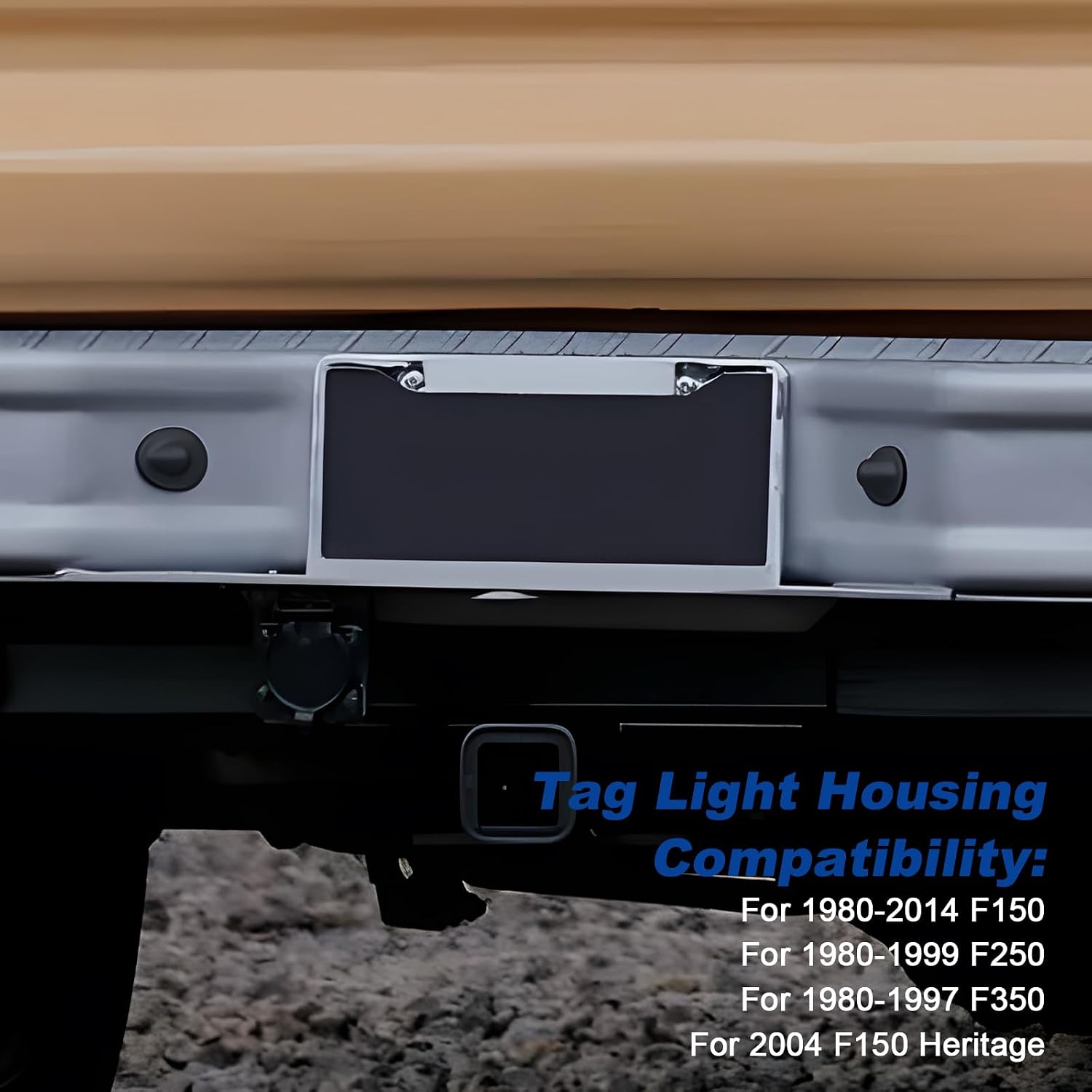 OEM License Plate Lights Housing Compatible with 1980-2014 F150, 1999-2016 F250 F350 Super Duty, 1983-2011 Ranger, Rear Bumper Tag Lights Housing