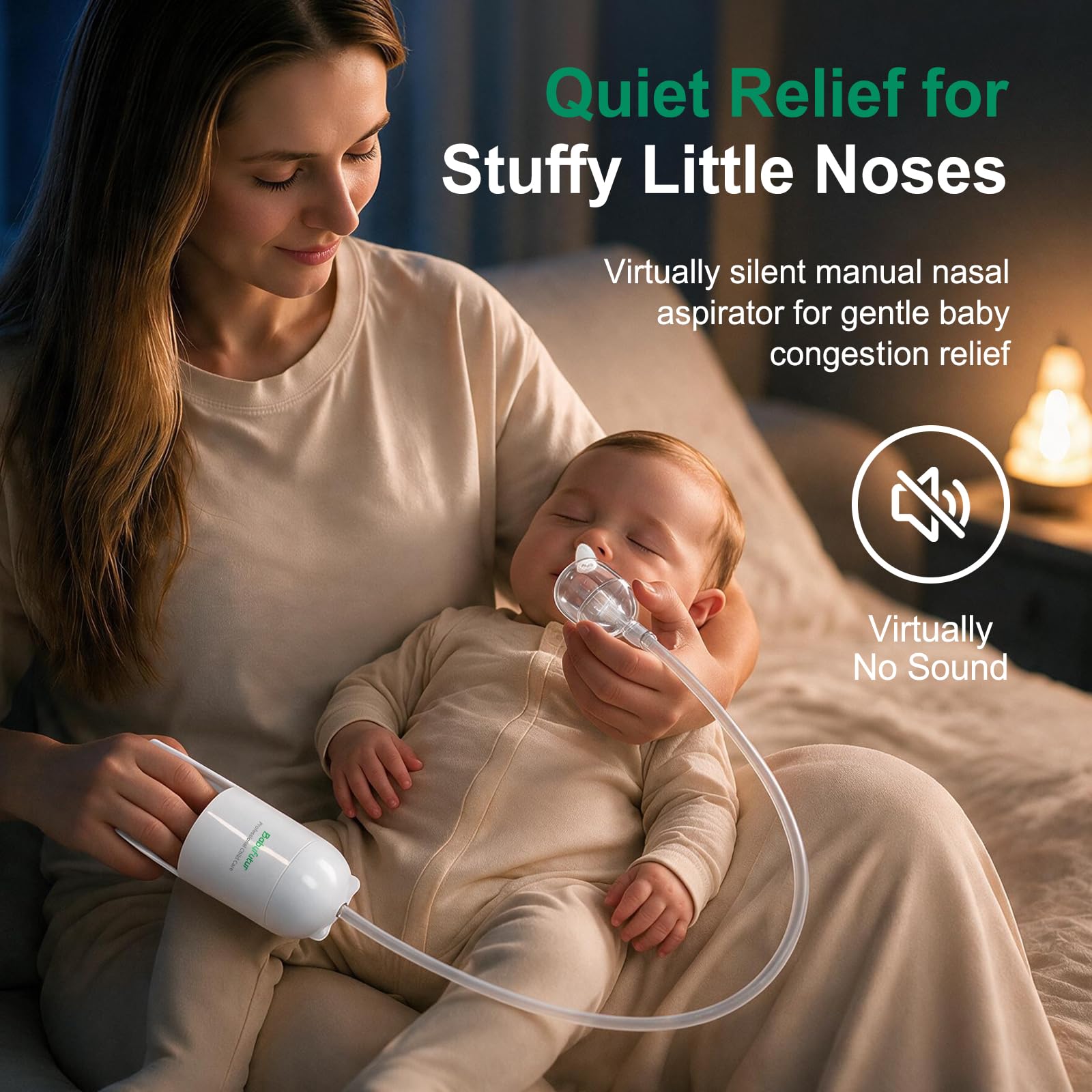 Aspirador nasal para bebé (panda blanco), control de empuje y tracción, eficiente y fácil de limpiar, succión de nariz para bebé, eliminación suave de moco para la nariz, caja de
