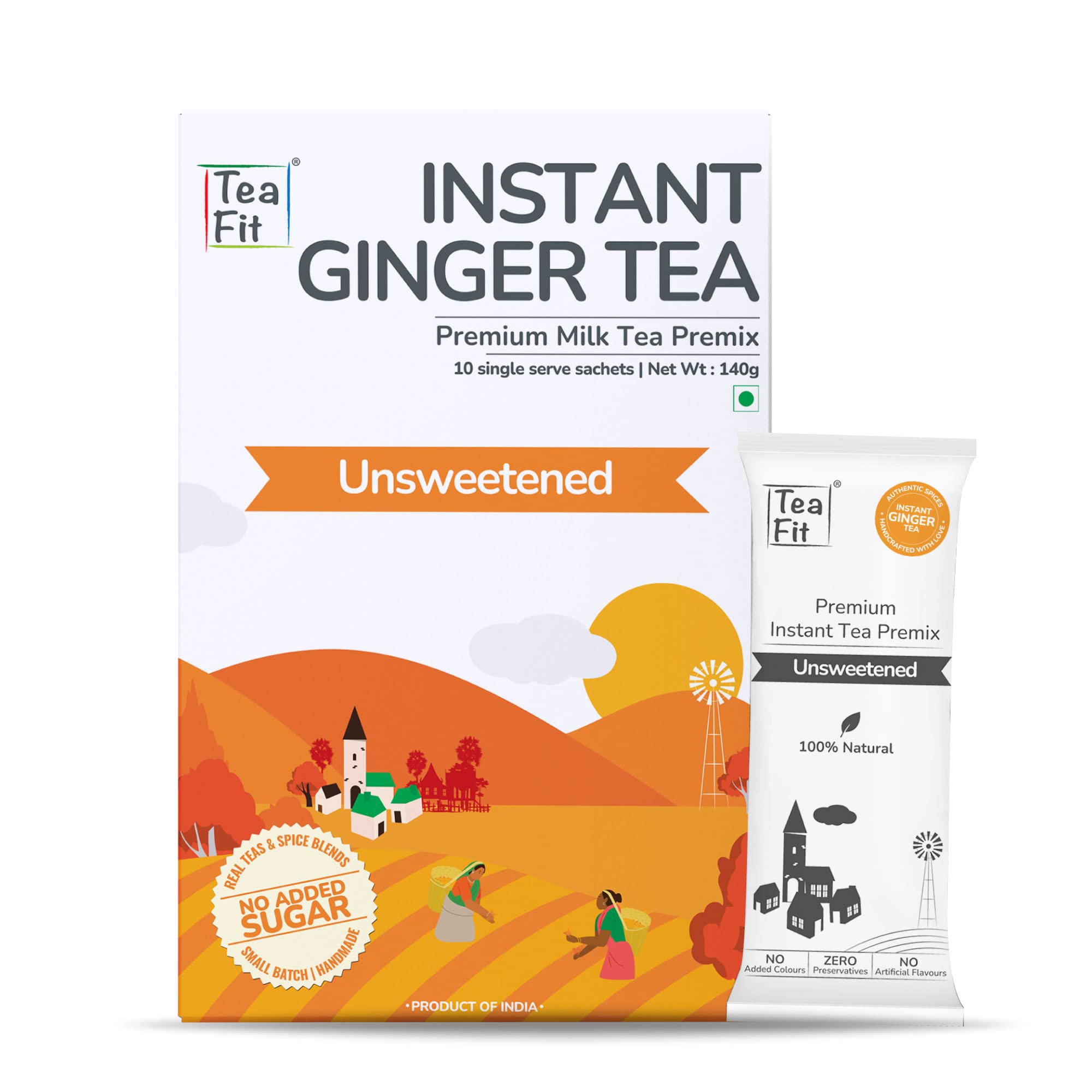 Buy TeaFit Premium Unsweetened Ginger Instant Tea Premix 20 Single