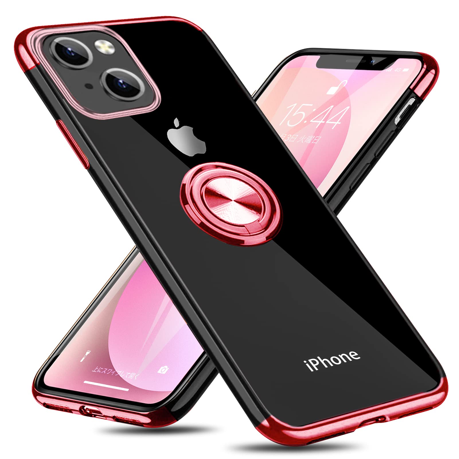 Amazon.co.jp: iPhone 13 用 ケース リング付き クリア 耐衝撃