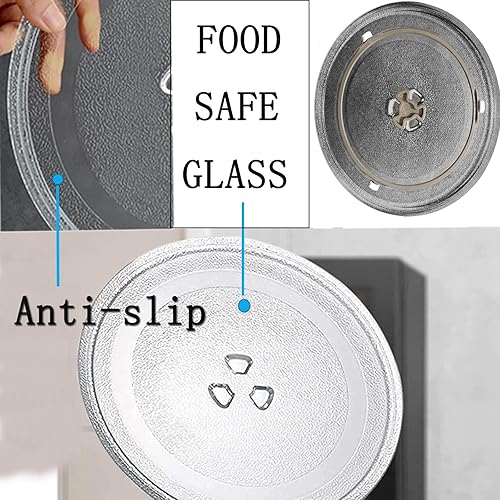 Miniatura 6 de Small Microwave Glass Plate, Microwave Oven Cooking Tray with Ring and Coupler, Flat Turntable Plate Replacement, Circular Glass Turn Table Top